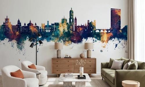 Valladolid Spain Skyline Blue & Bronze