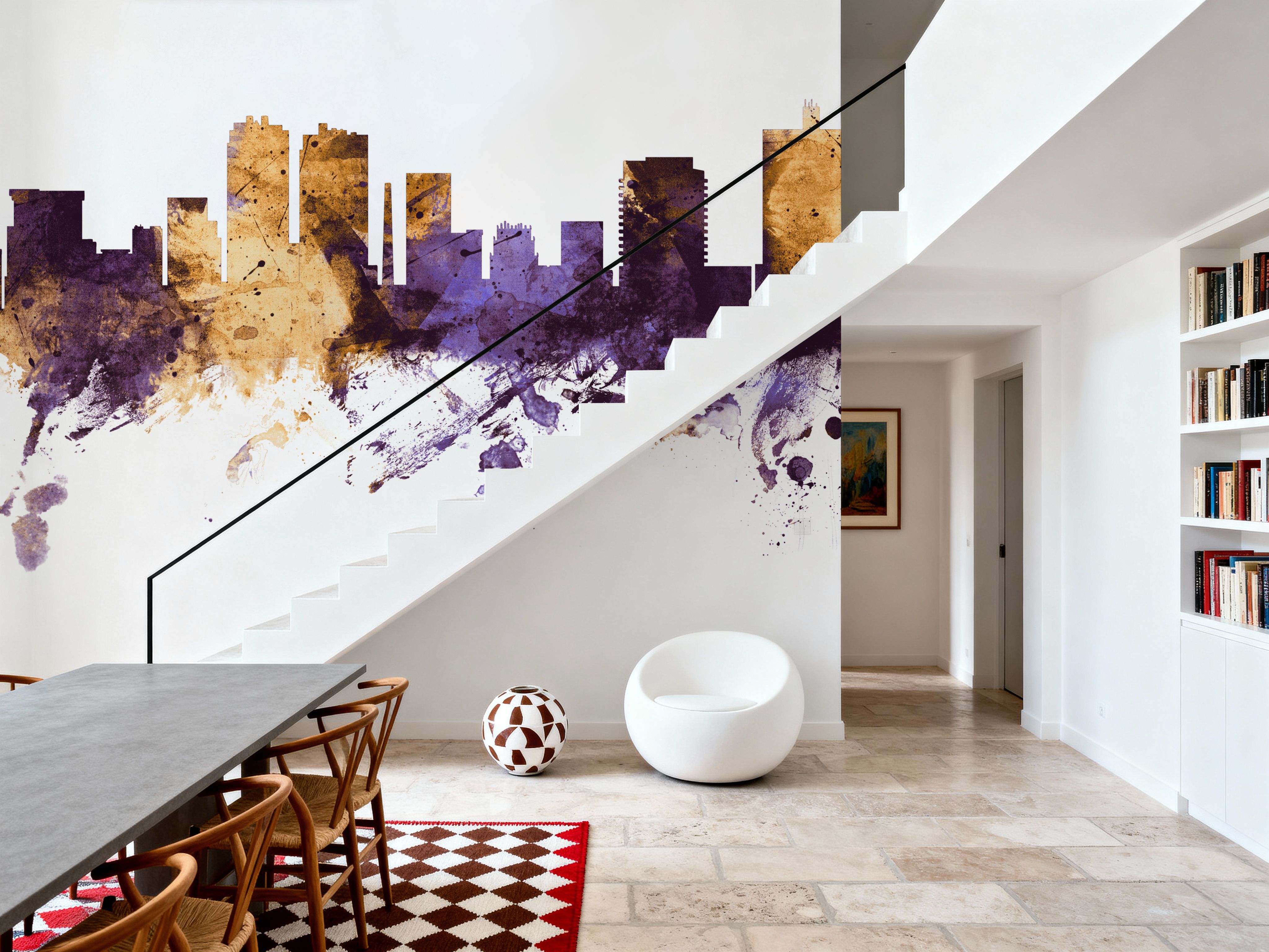 Fort Worth texas Skyline Purple & Gold