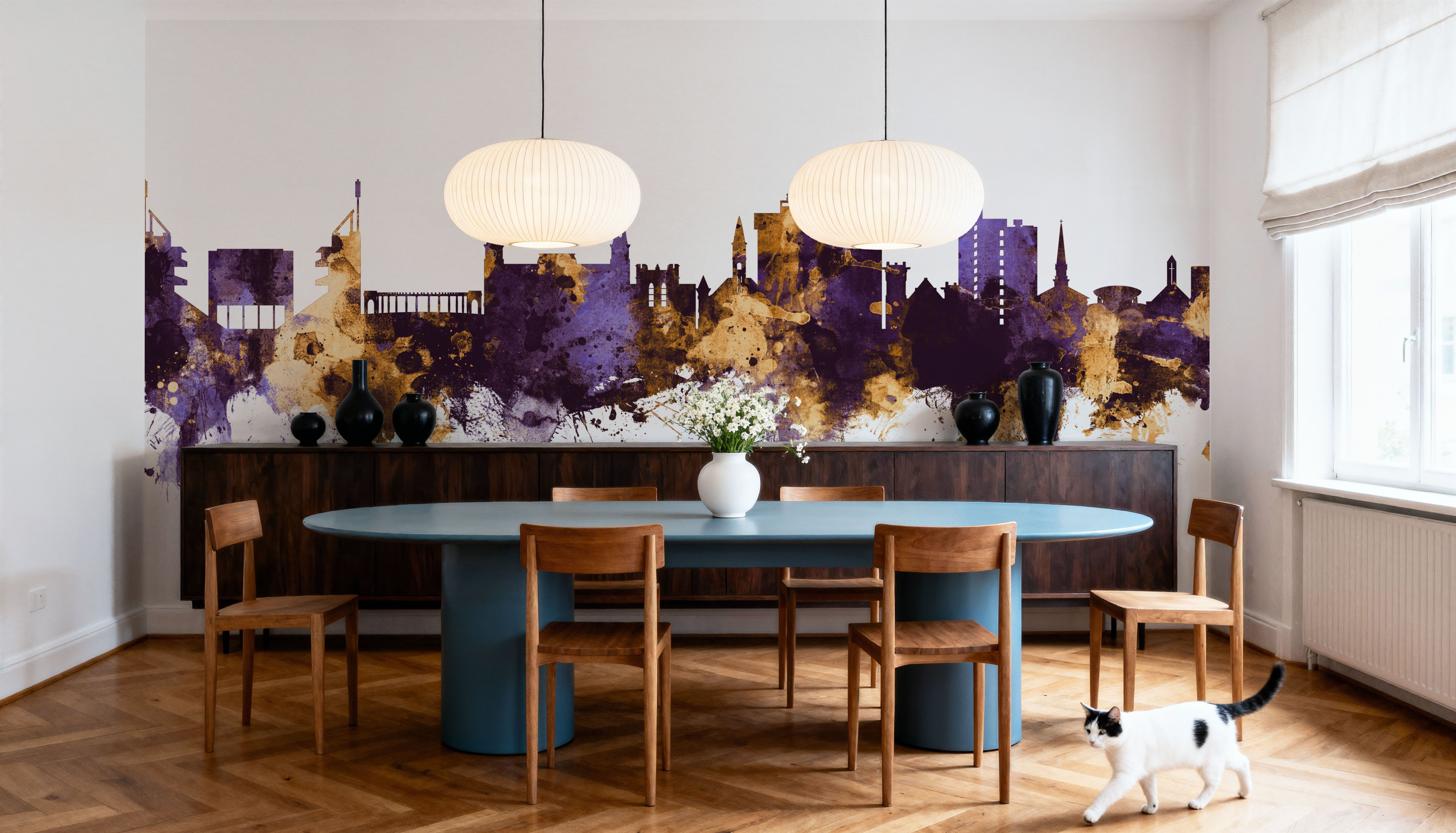 Fayetteville Arkansas Skyline Purple & Gold