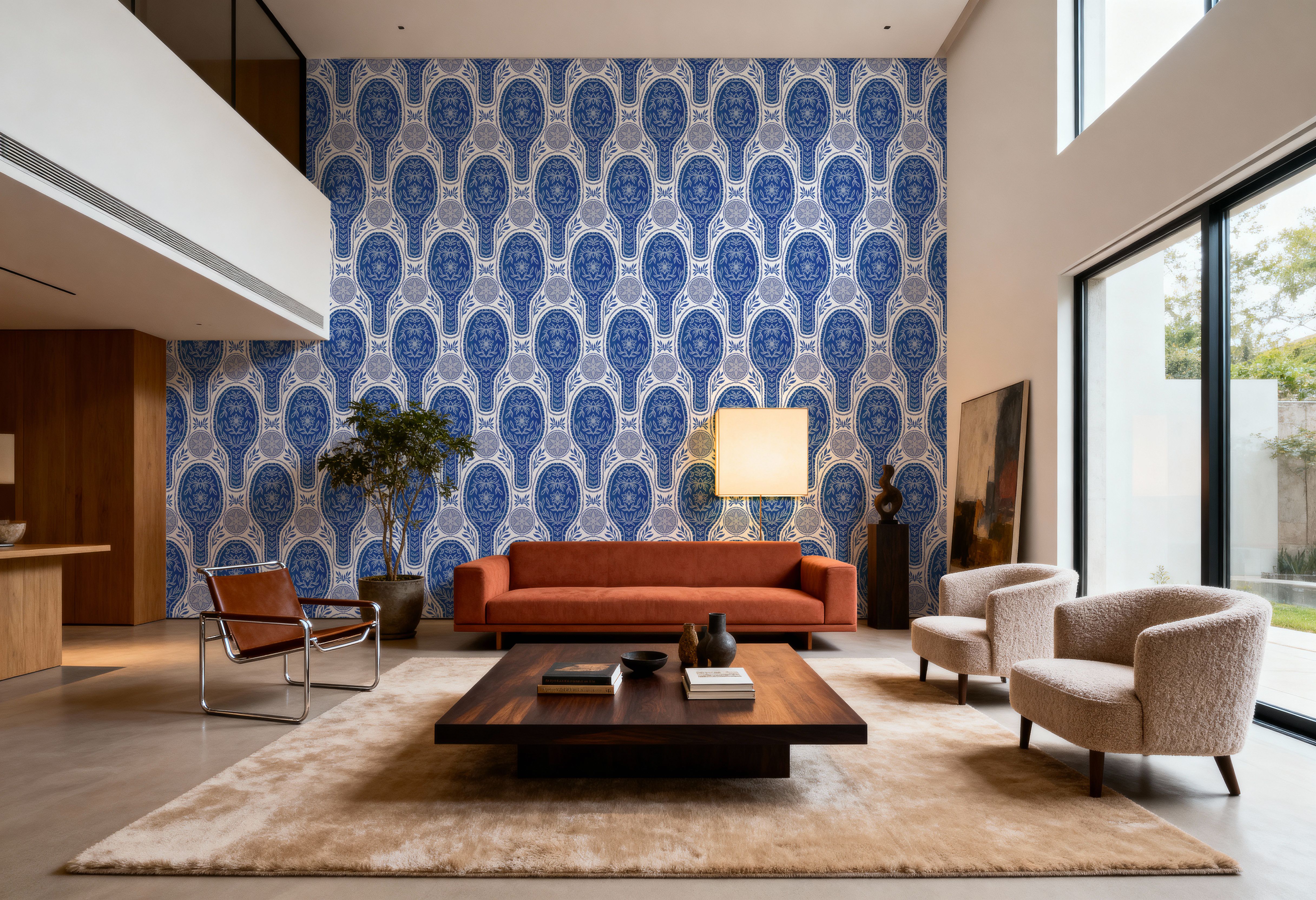 Floral Rackets, Blue