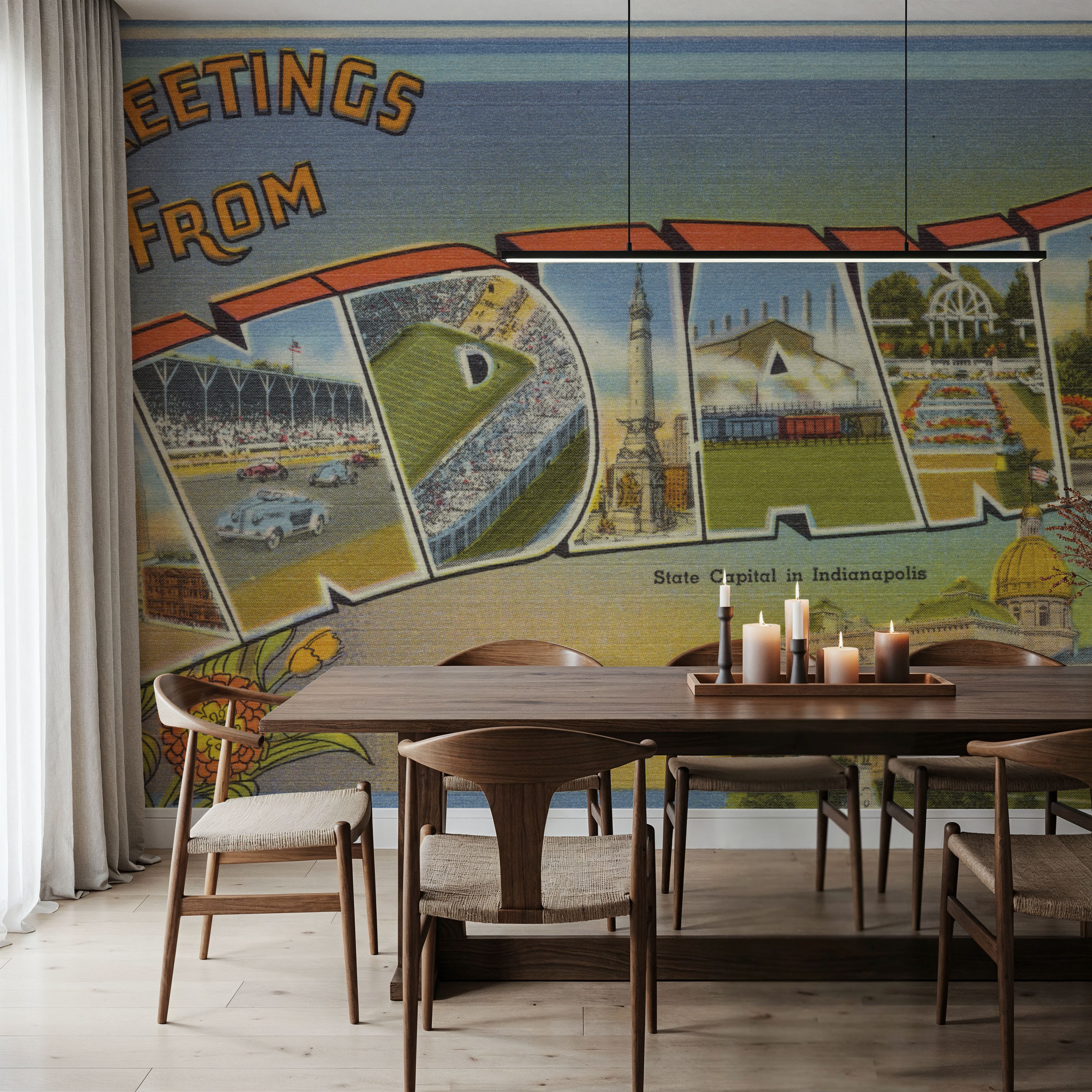 Greetings from Indiana - Screenprint Postcard