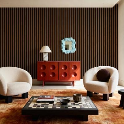 Faux Slatted Wood Panel