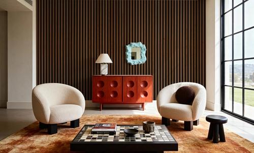Faux Slatted Wood Panel