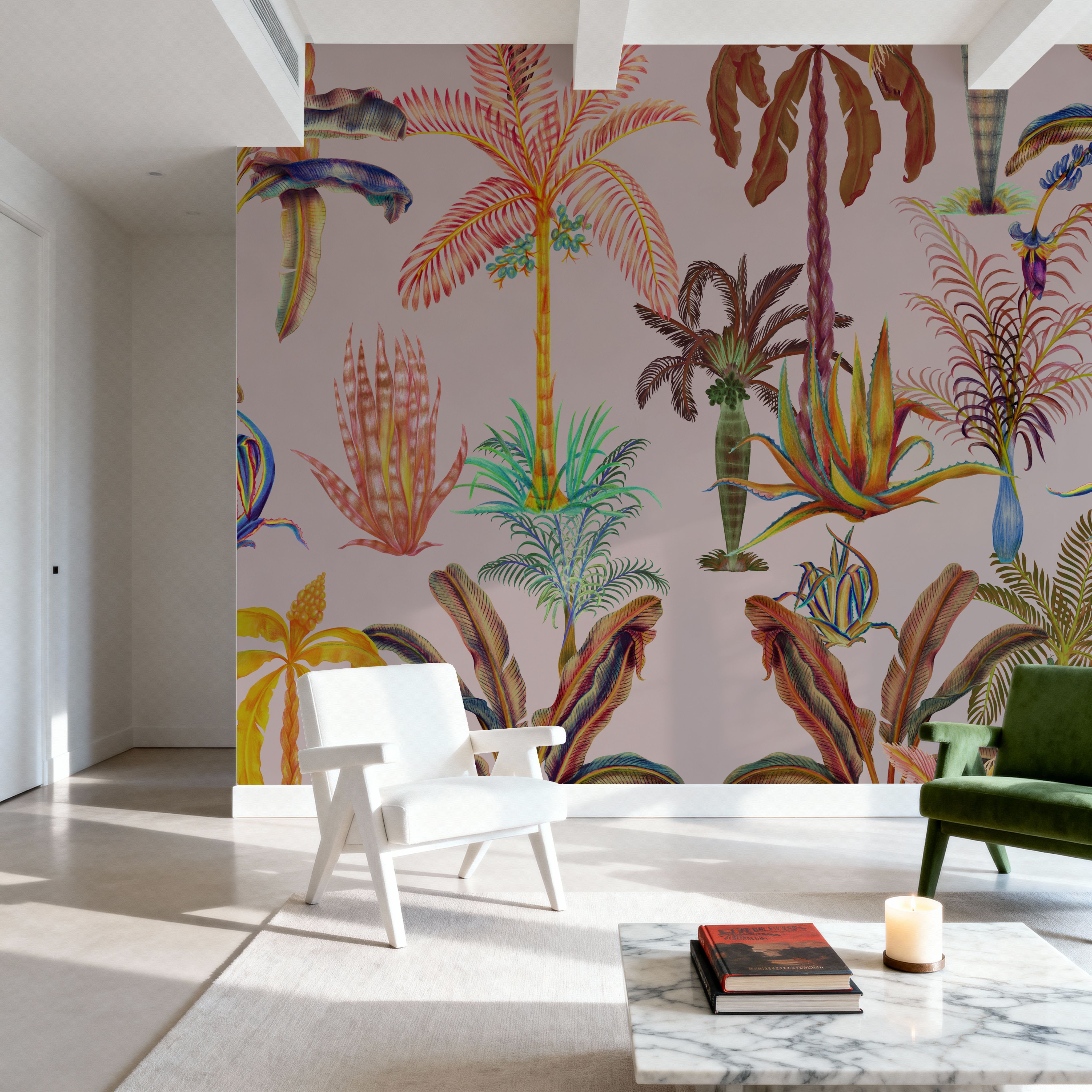 Statement Palms, Light Pink