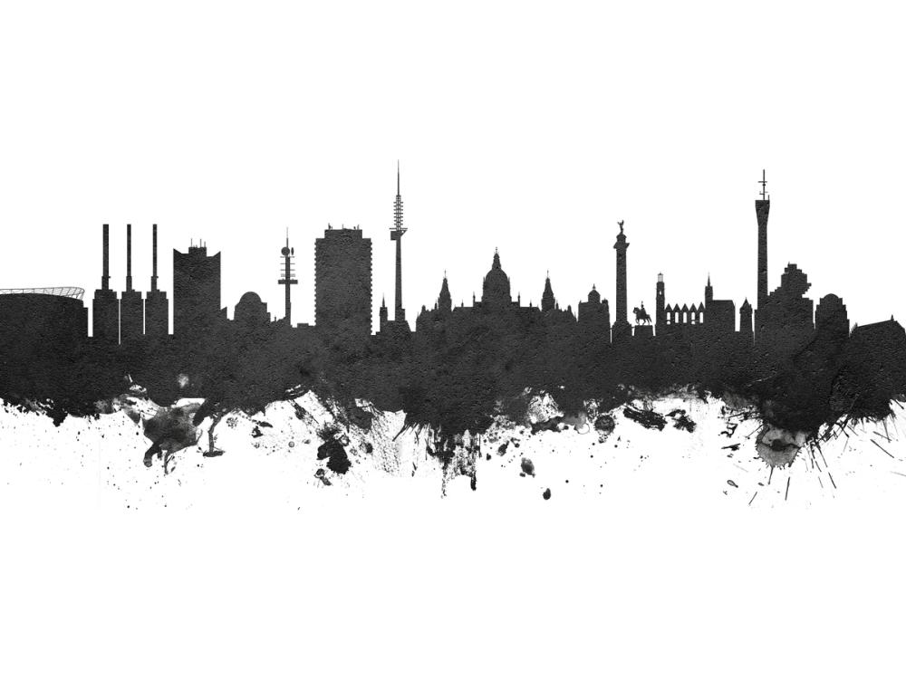 Hannover Germany Skyline Black & White