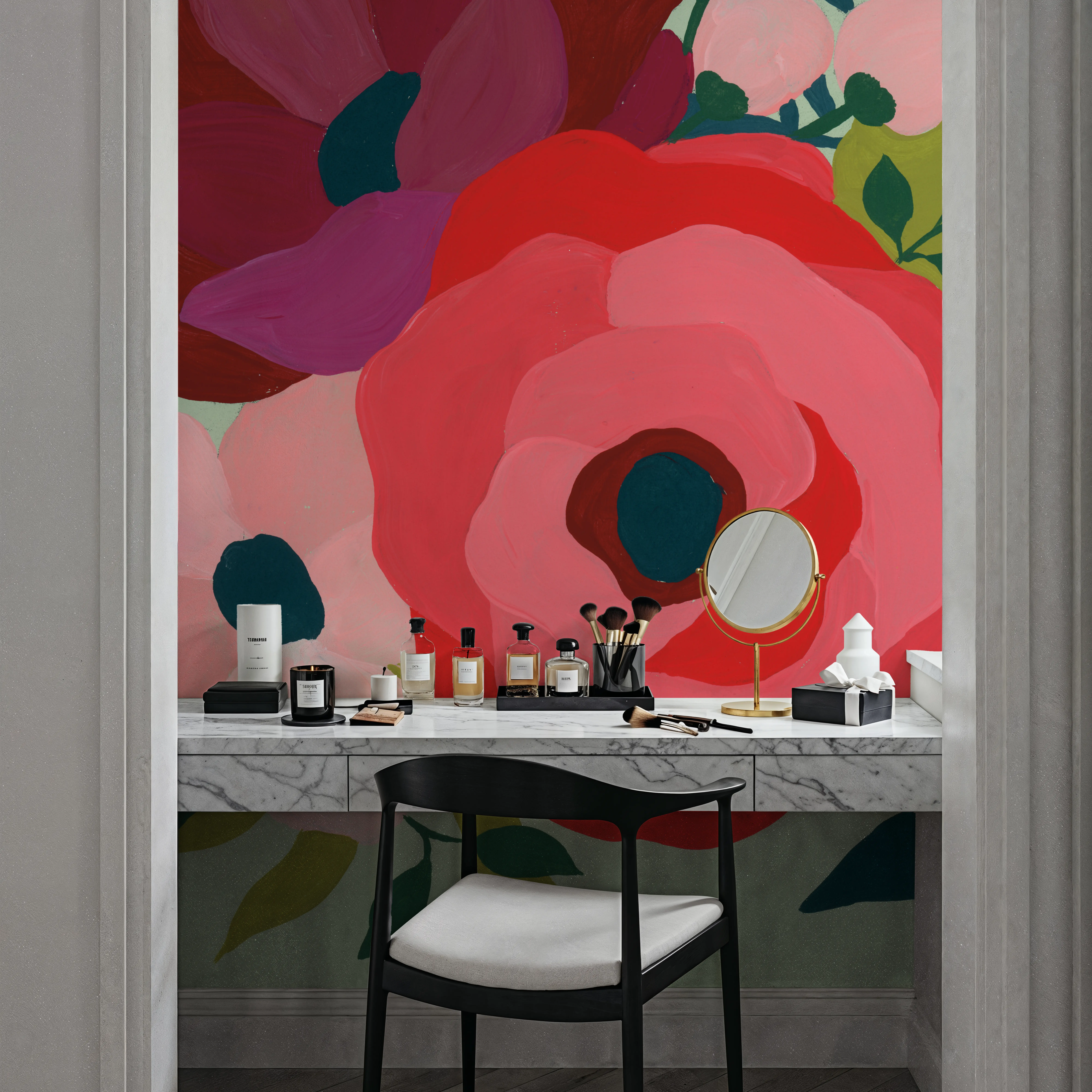 Papier Peint Panoramique - Pretty Florals IV - Floral Nature - Couloir et escaliers - Wallism Belgique - Encollage au mur ou Autocollant