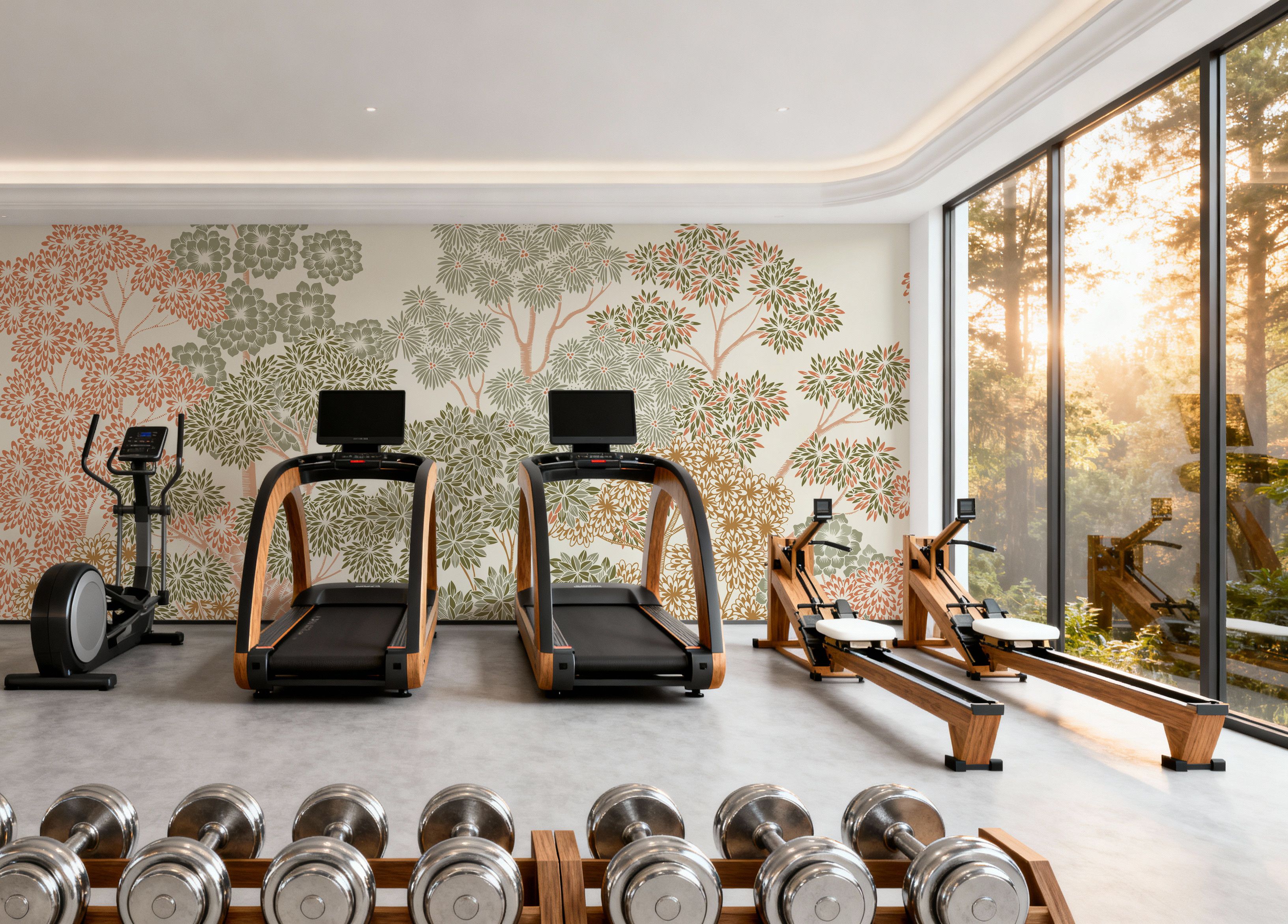 Overleaf Woodland, Green, Wallpaper