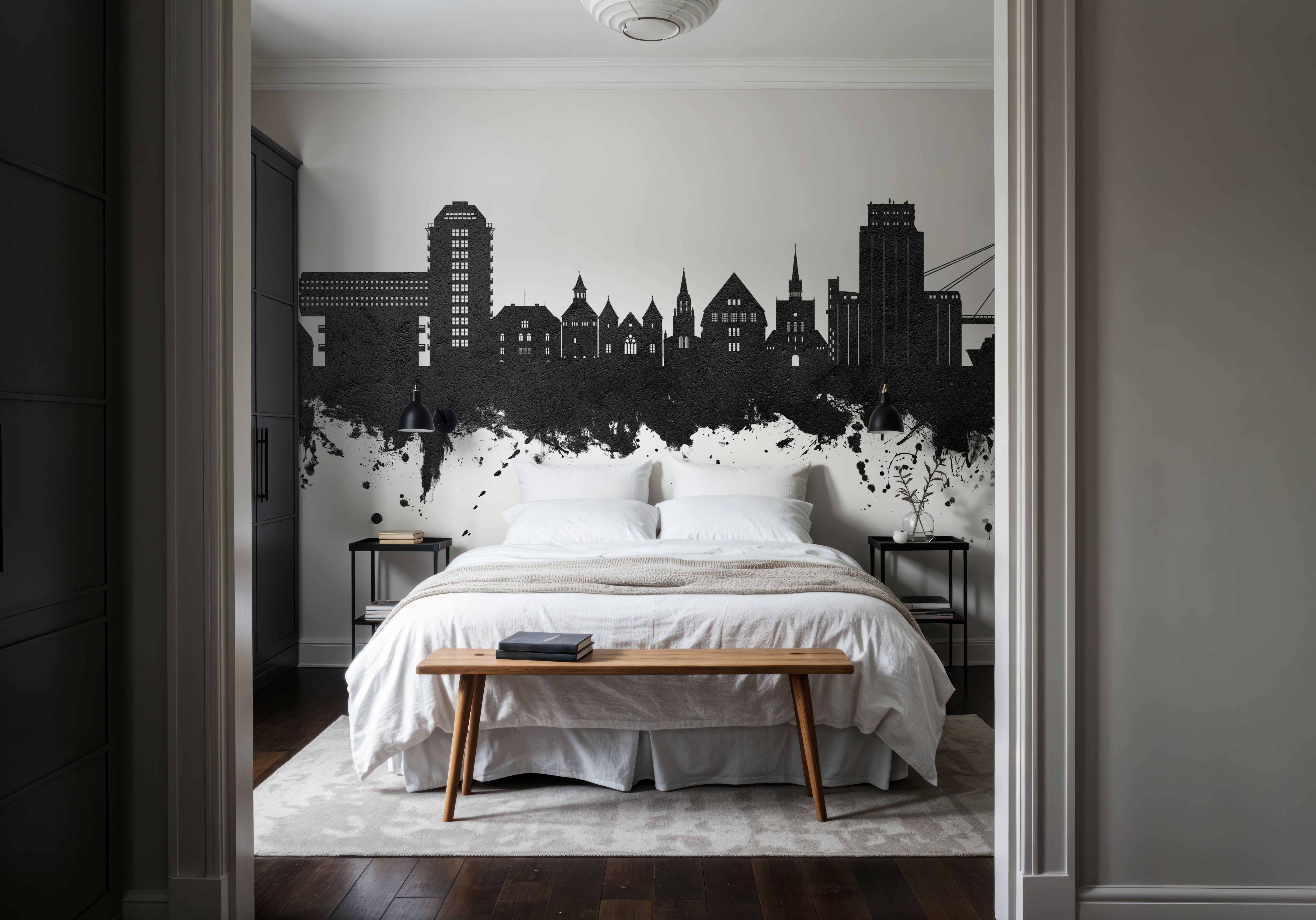 Stavanger Norway Skyline Black & White