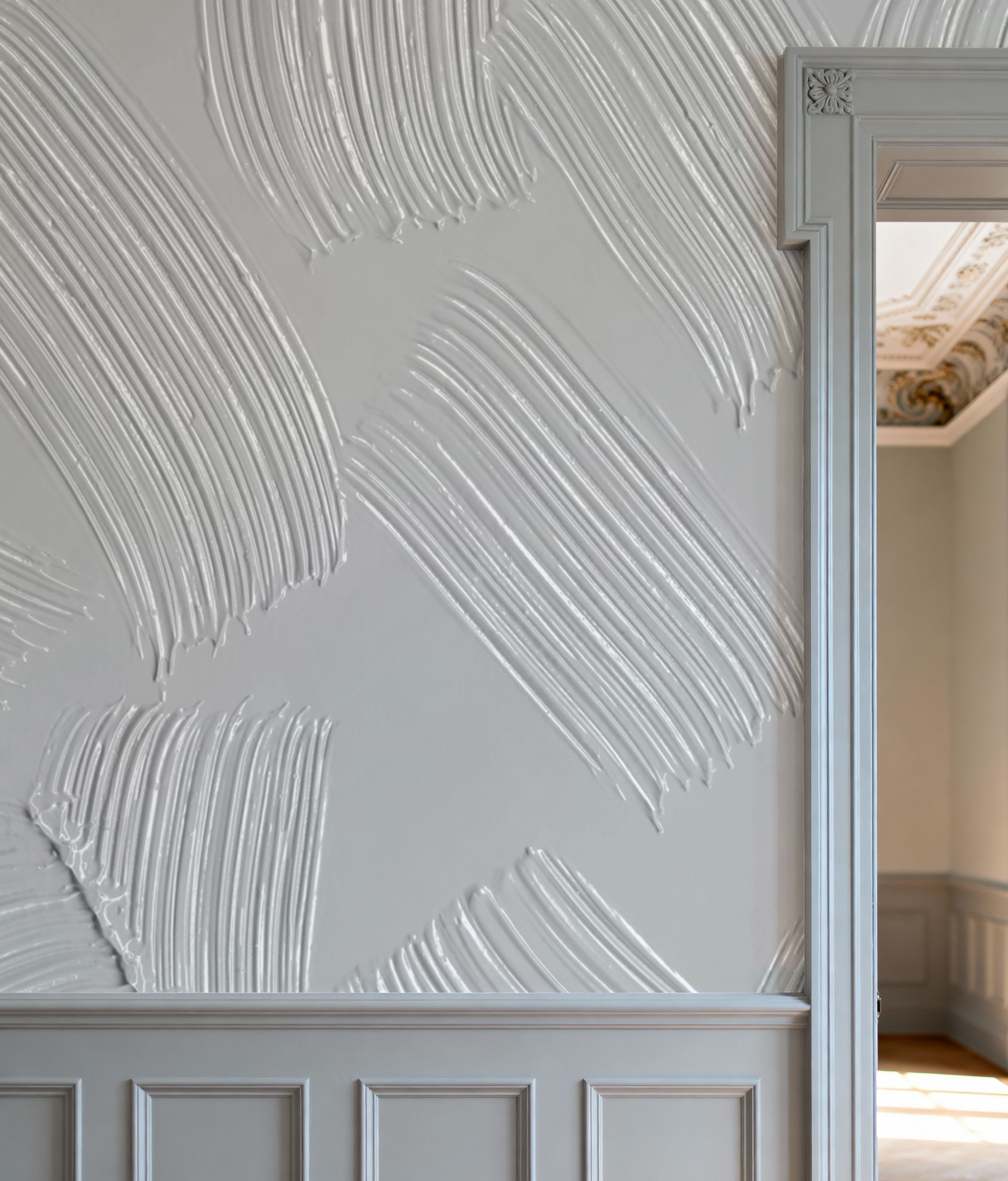 Stylized Brush Strokes, Grey