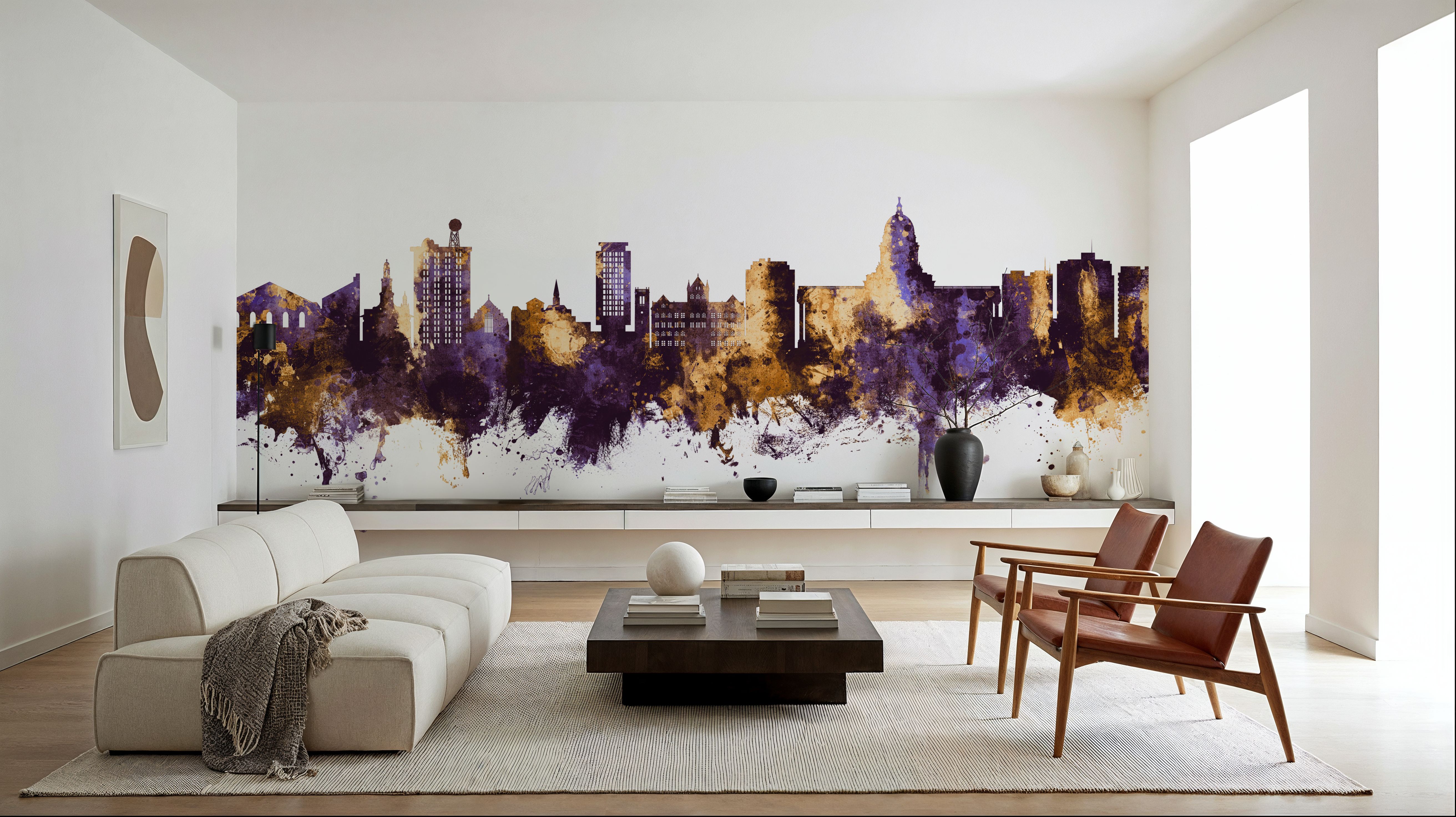 Madison Wisconsin Skyline Purple & Gold