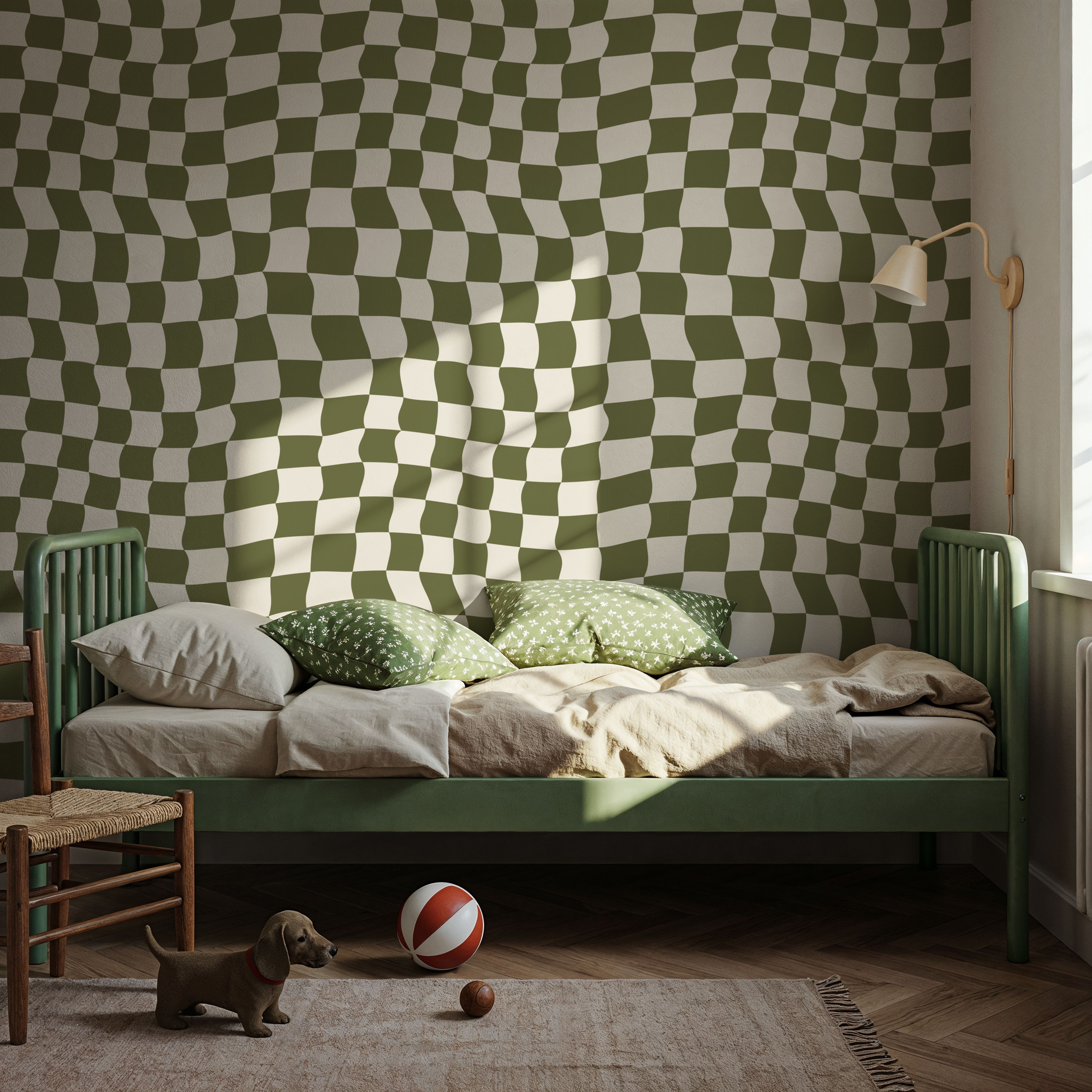 Warped Checkerboard, Olive