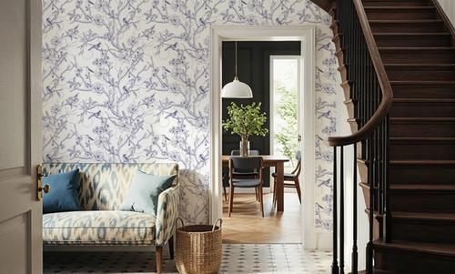 Trailing Tree of Life, Blue on White