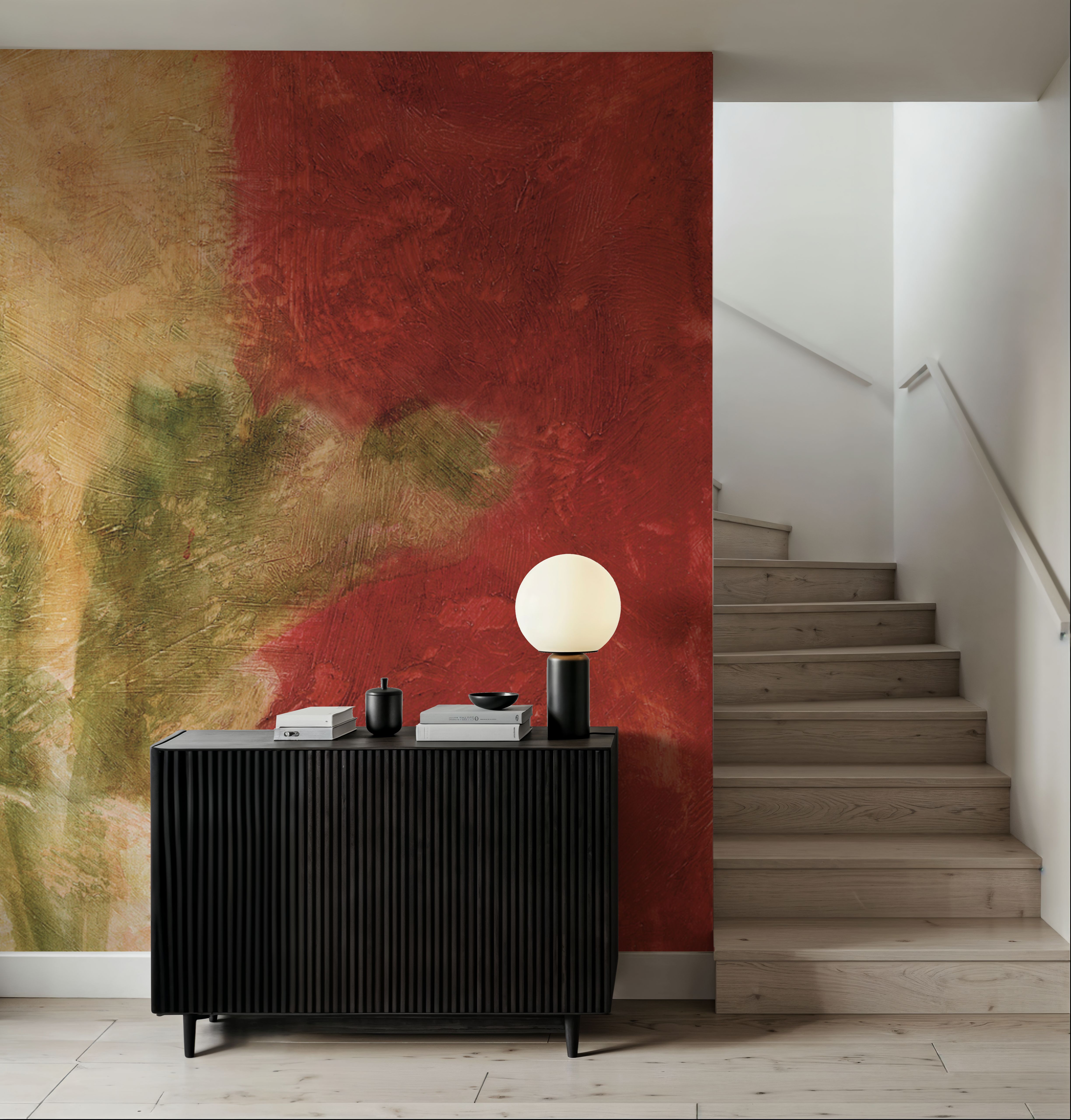 Wall Mural - Fleur en Soie I - Abstract Floral mural wallpaper - Yellow - Living room - Wallism US - Premium, Textured or Peel & Stick