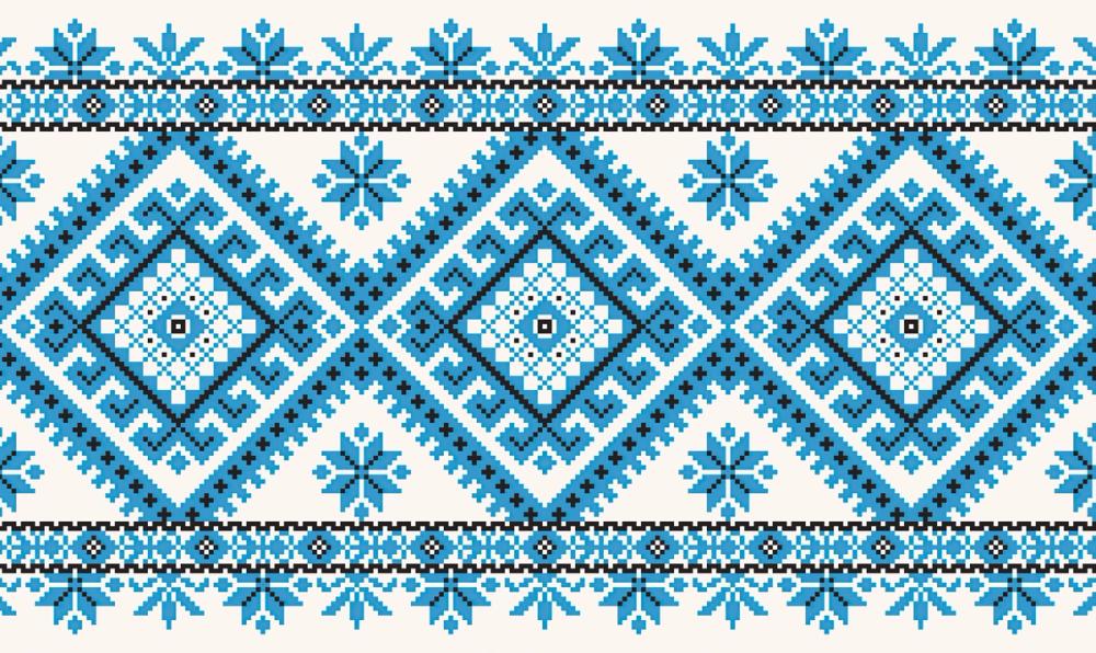 Pixel Embroidery Blue