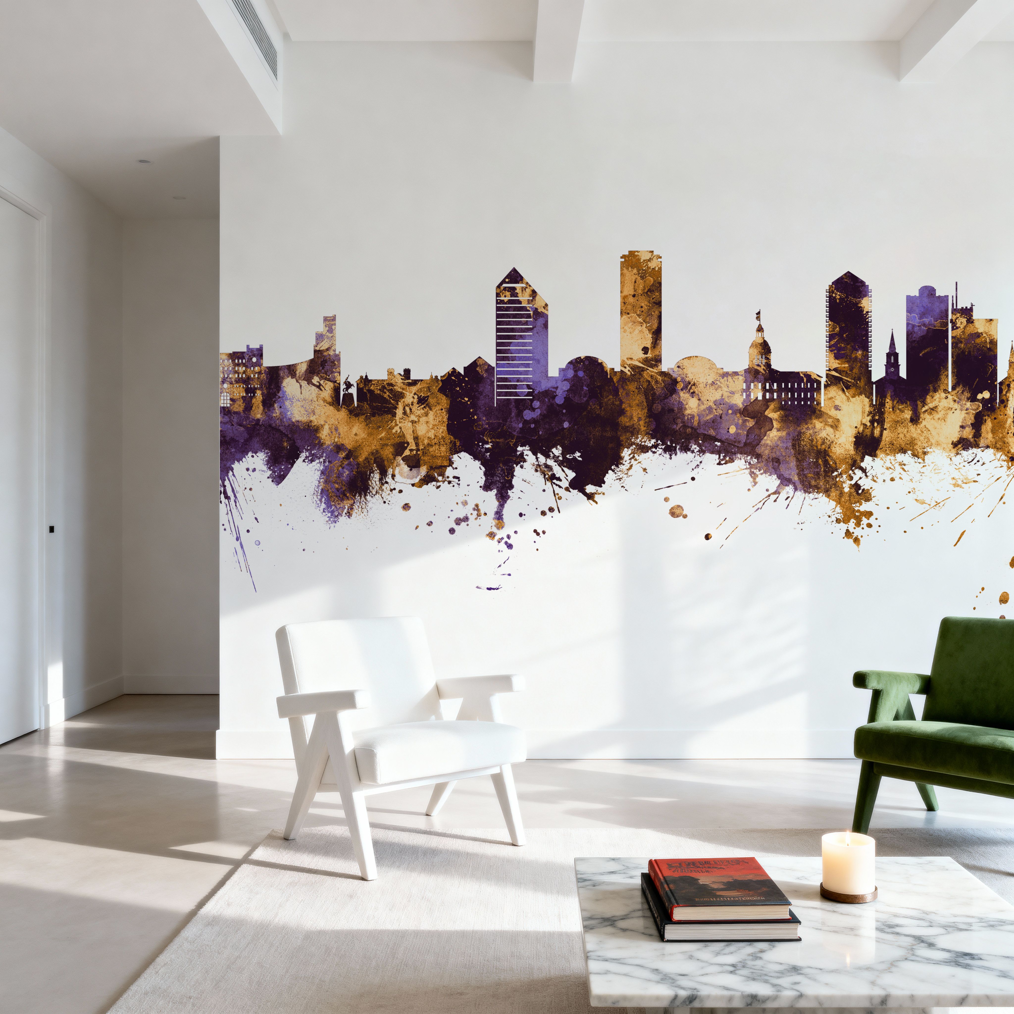 Tallahassee Florida Skyline Purple & Gold