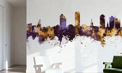 Tallahassee Florida Skyline Purple & Gold