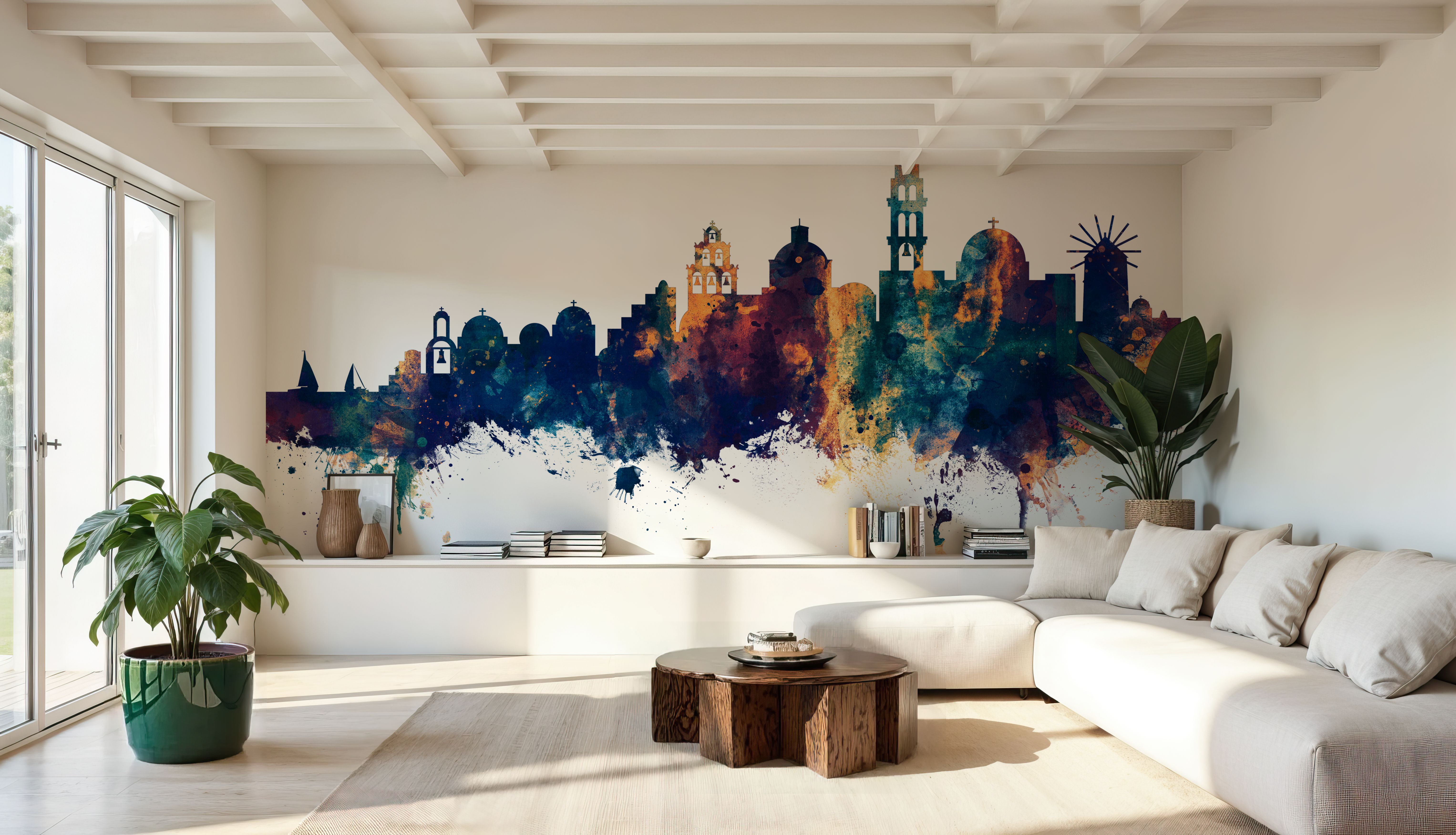 Santorini Skyline Blue & Bronze