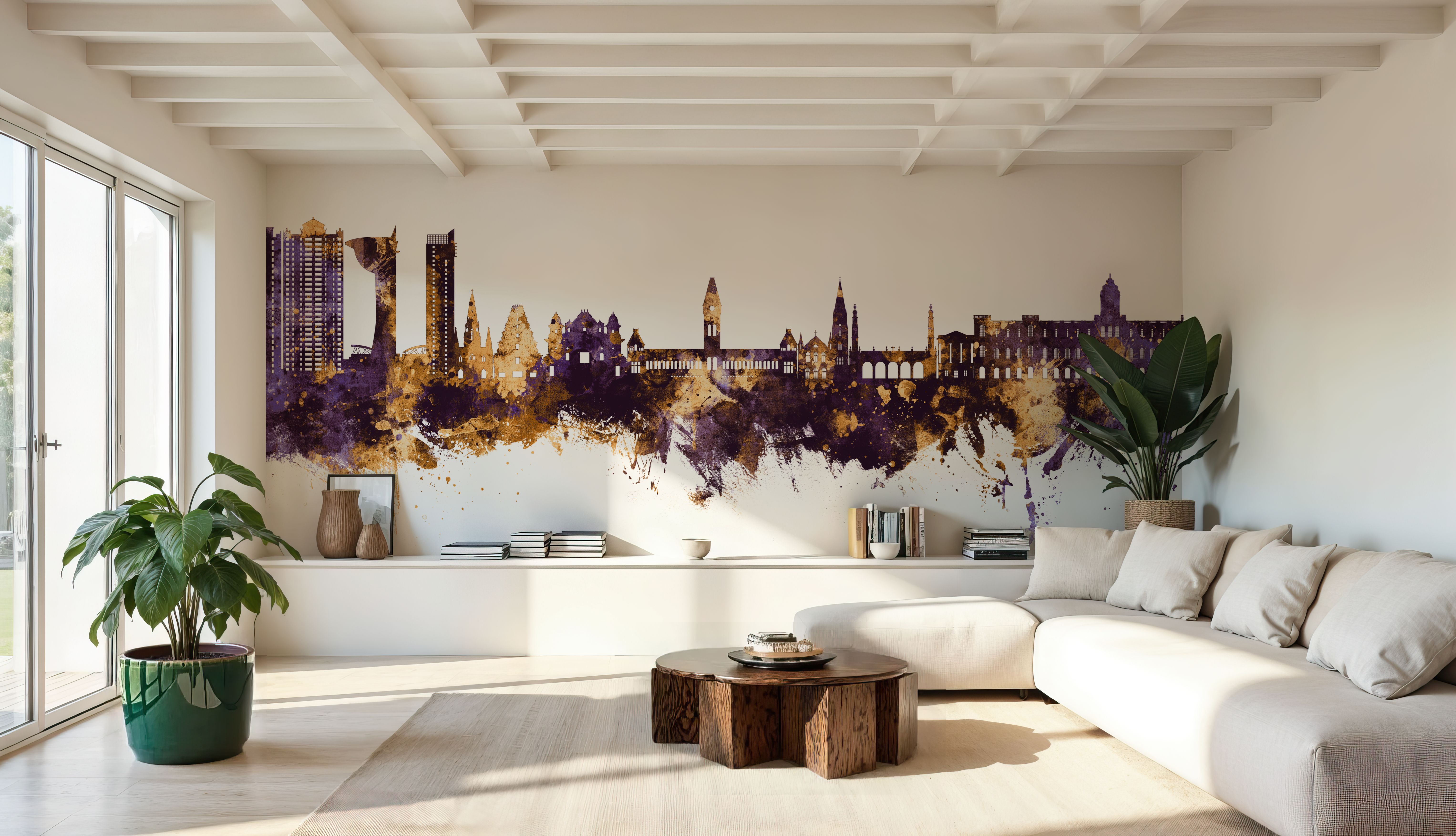 Chennai Skyline India Purple & Gold