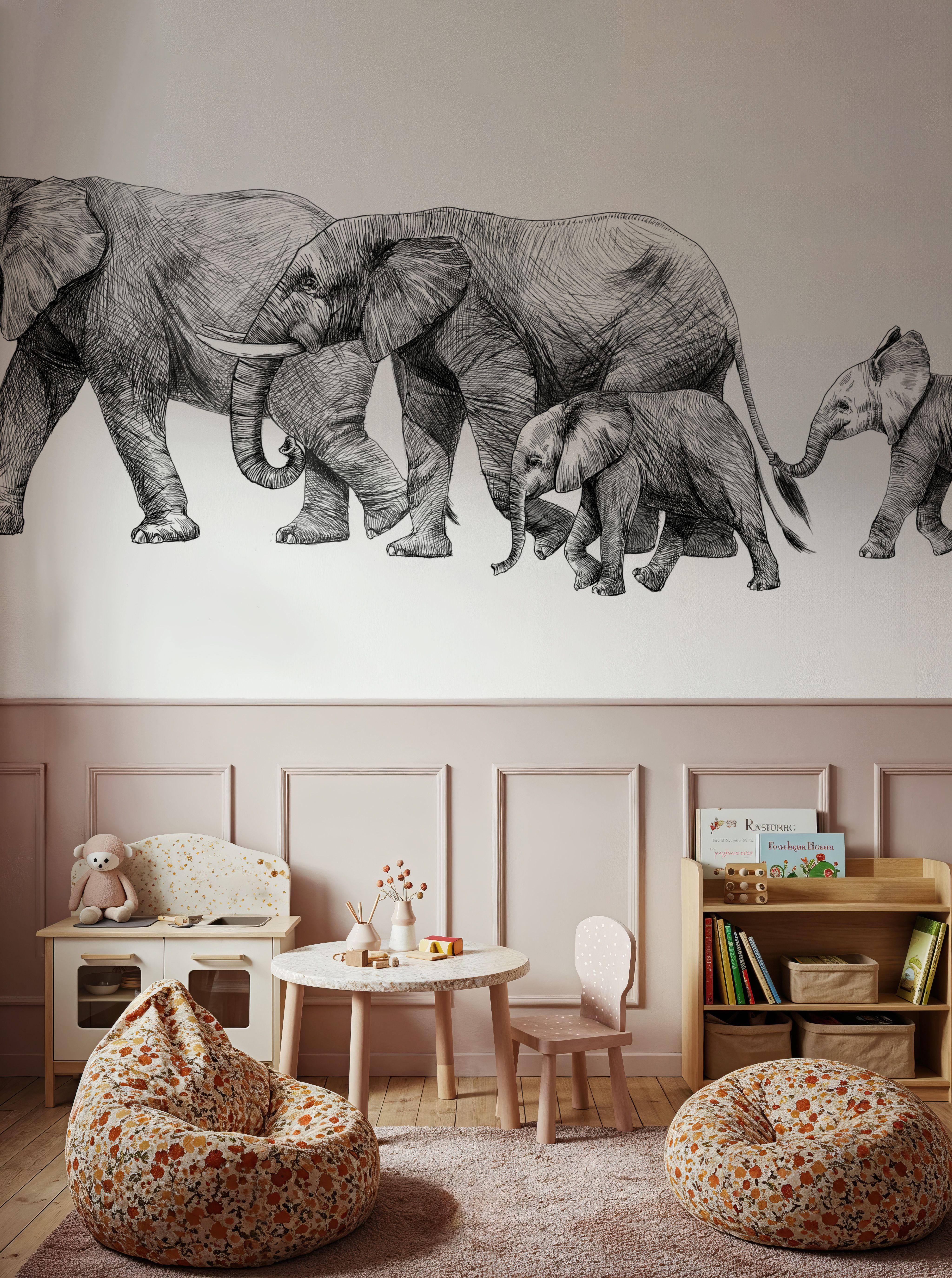 Safari Elephants Illustration