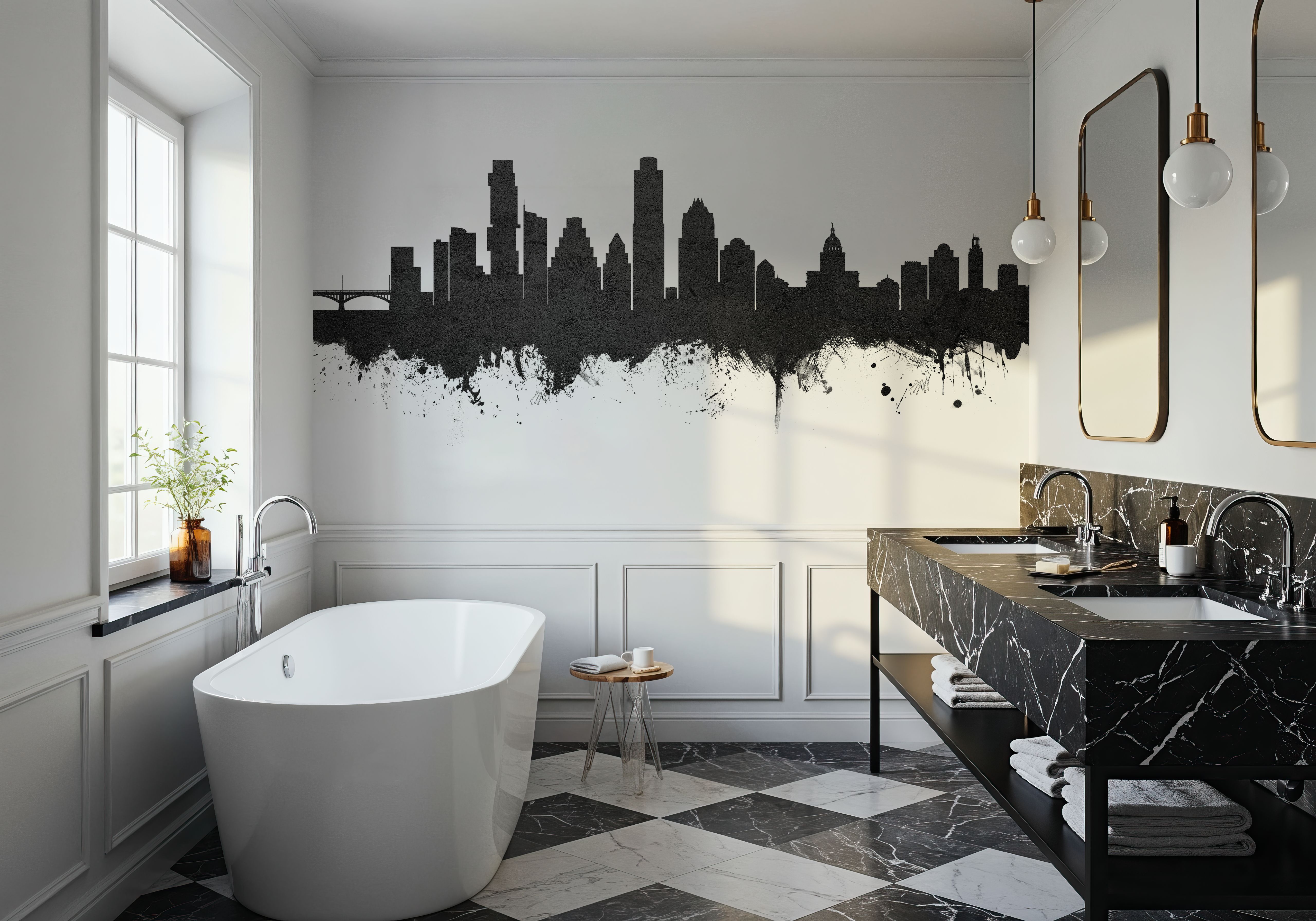 Austin Texas Skyline Black & White