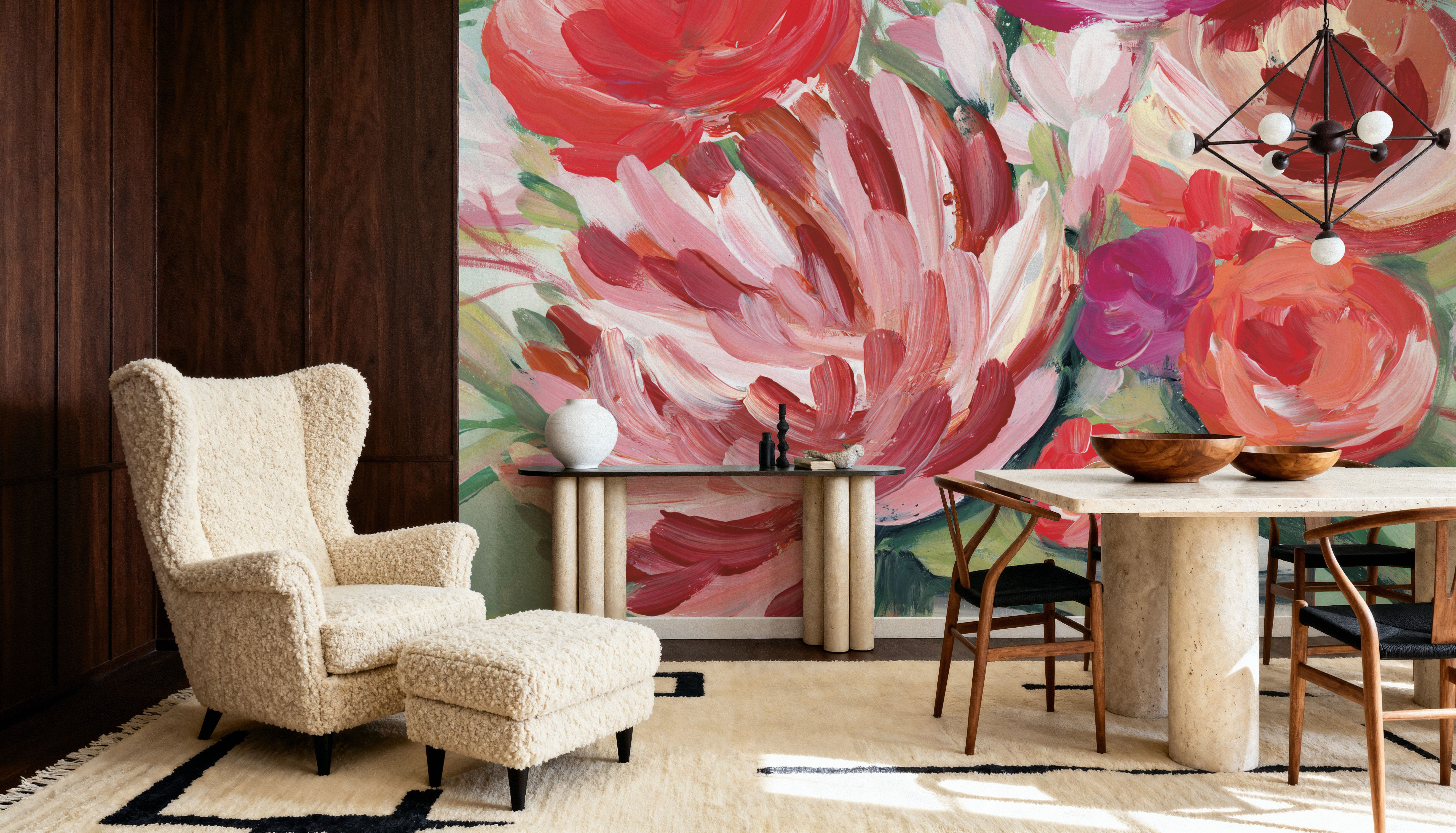 Spring Blooms in Striped Vase I