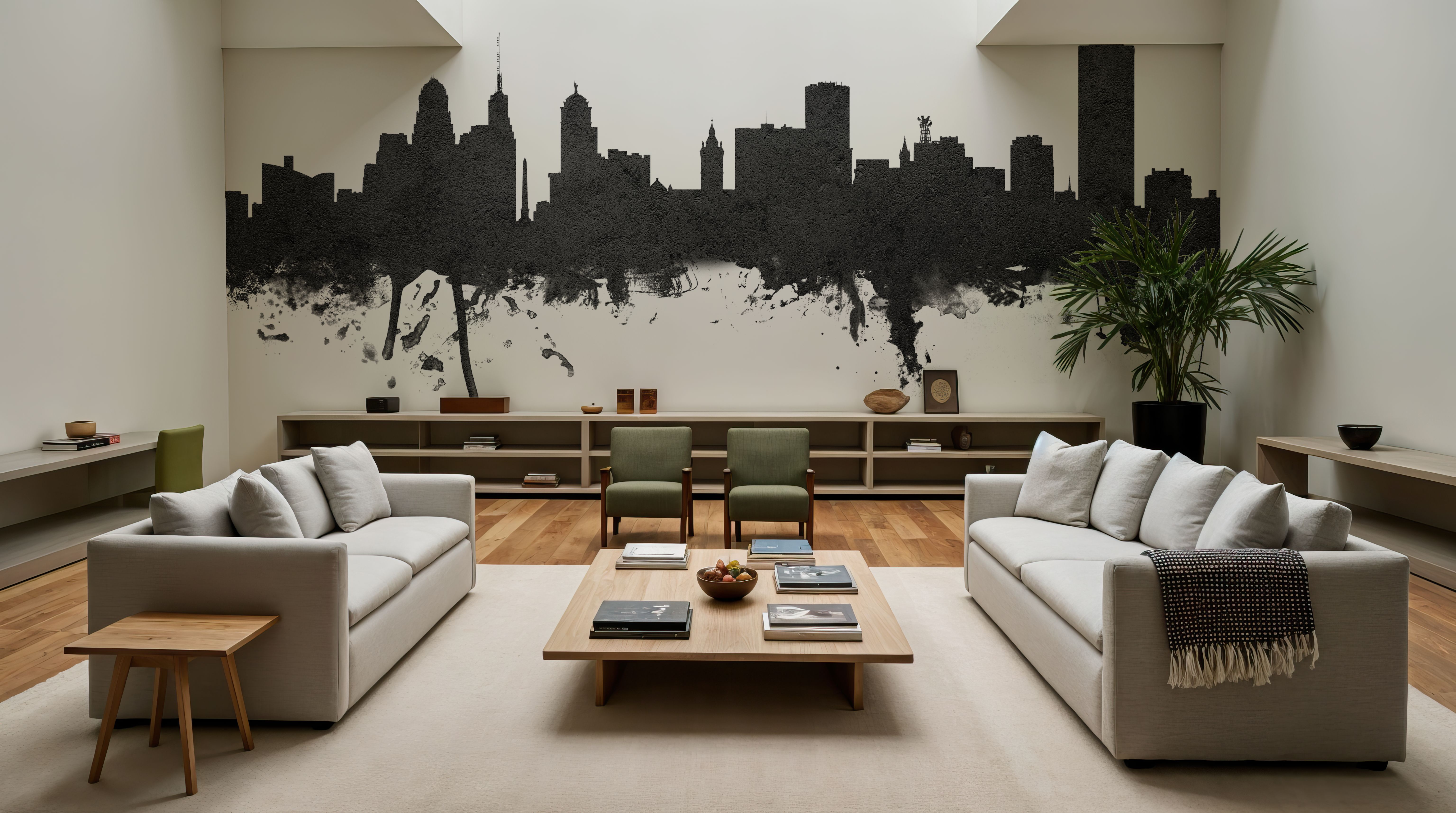 Buffalo New York Skyline Black & White, Wallpaper