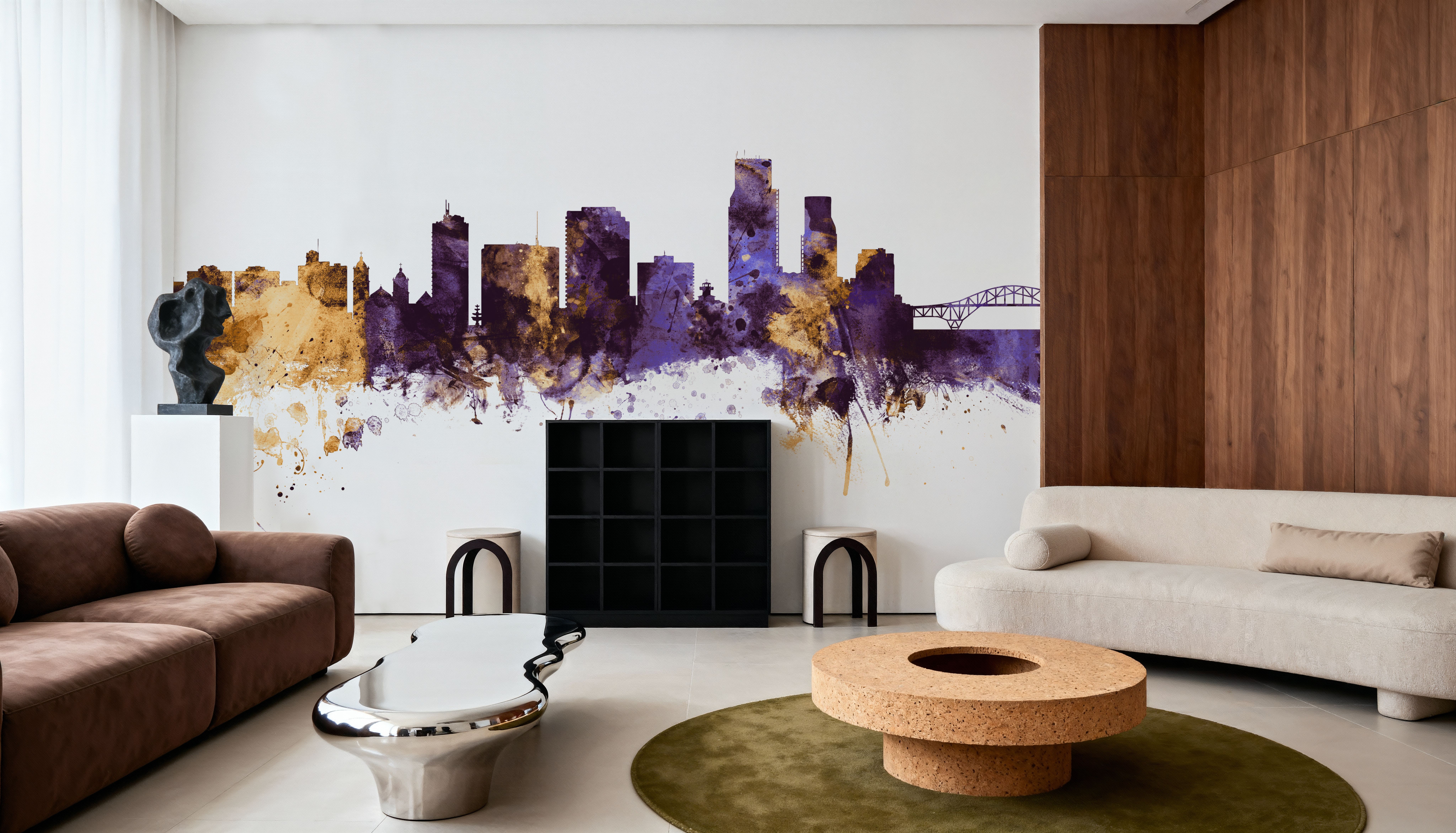 Corpus Christi Texas Skyline Purple & Gold