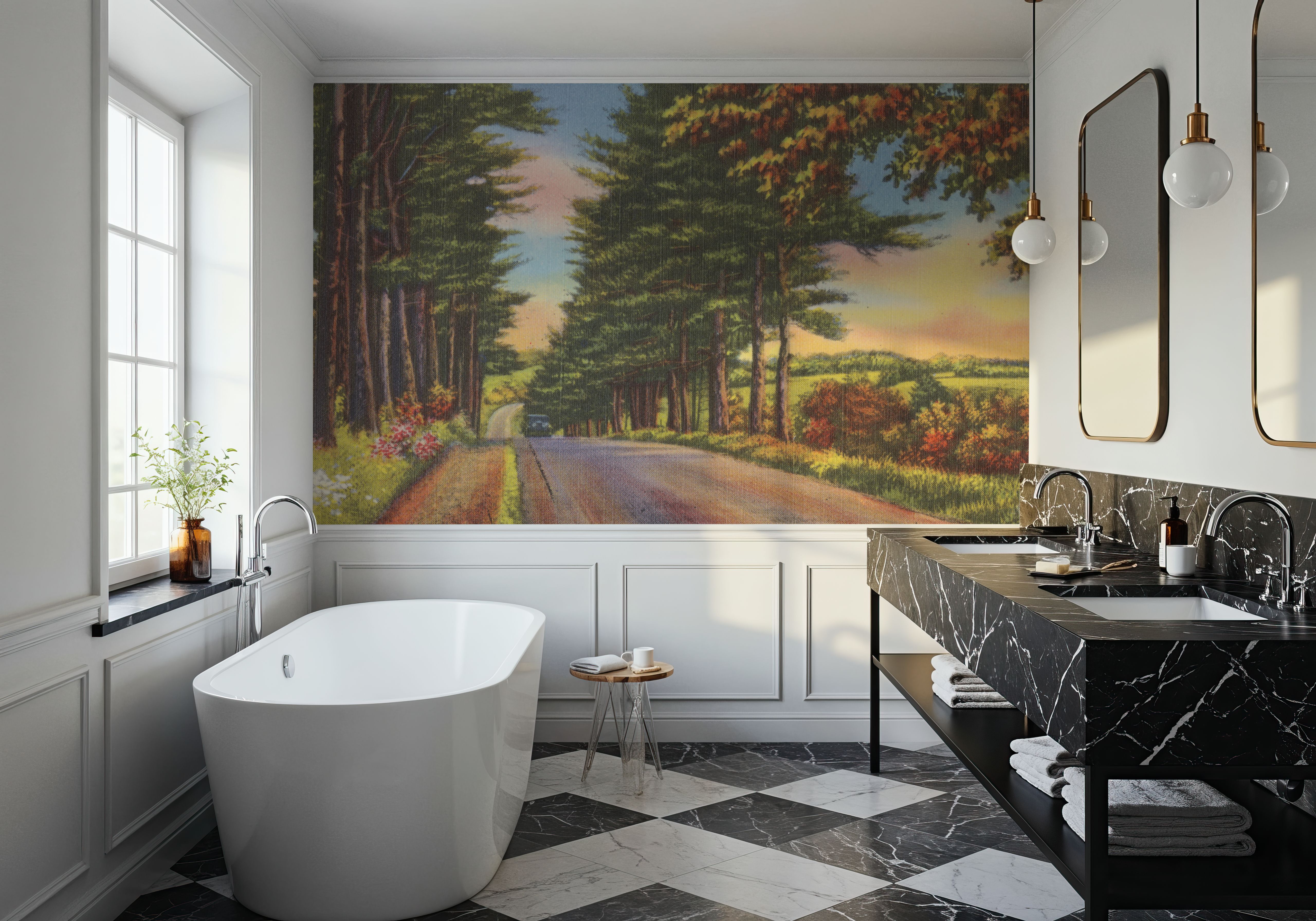 Along the Trees - Screenprint Postcard