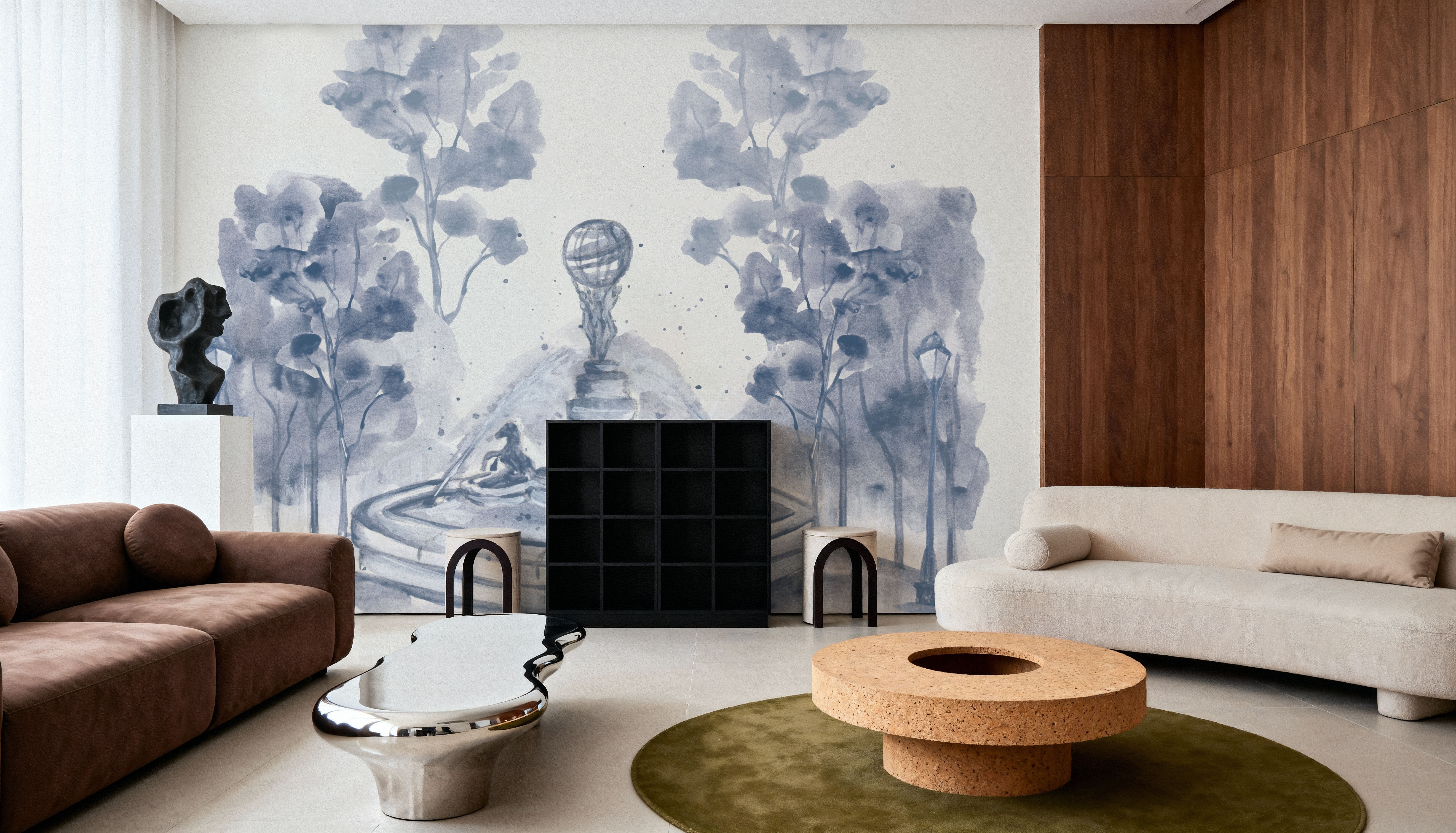 Fontaine Carpeaux, Papier peint