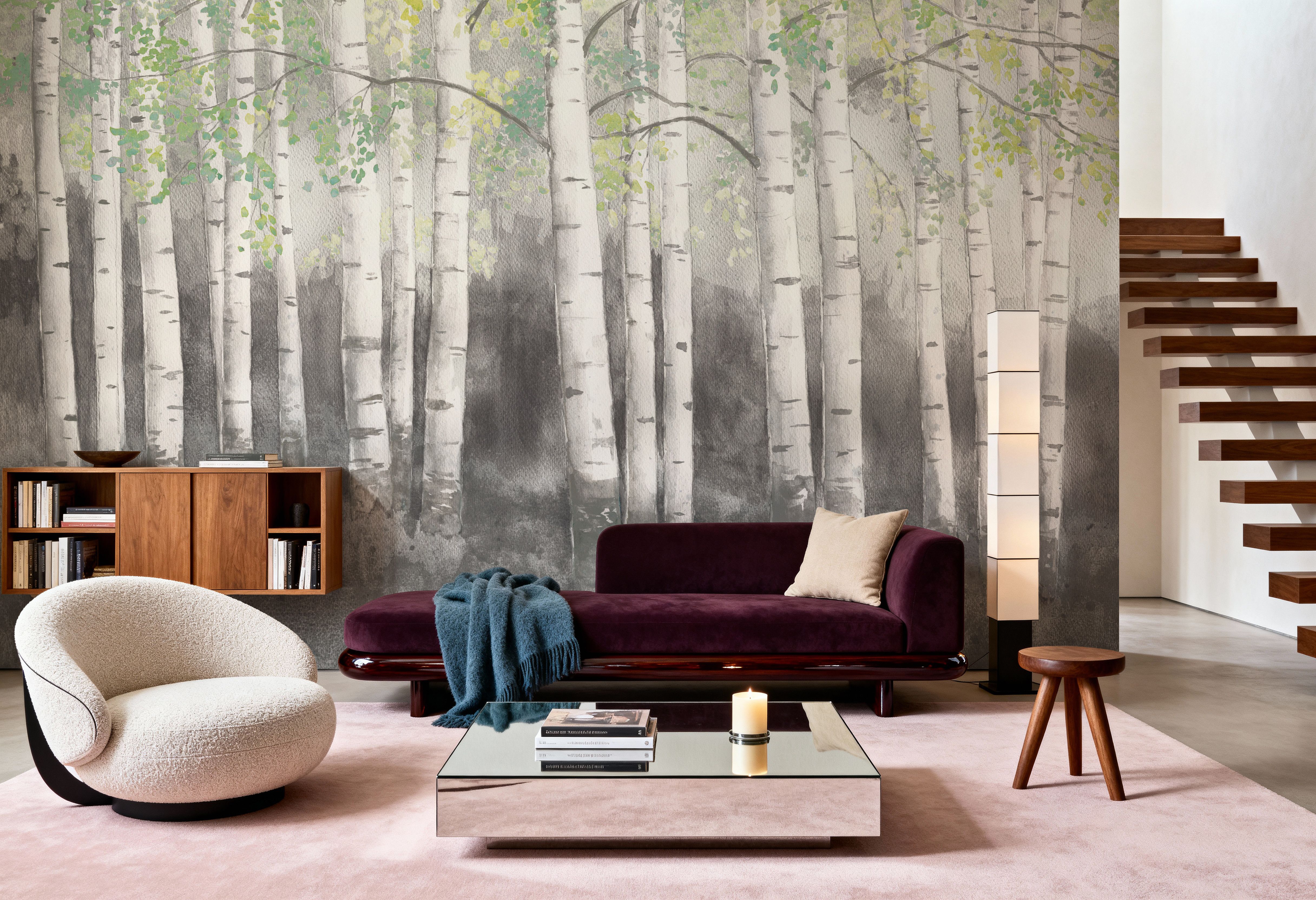 Soft Birches Charcoal