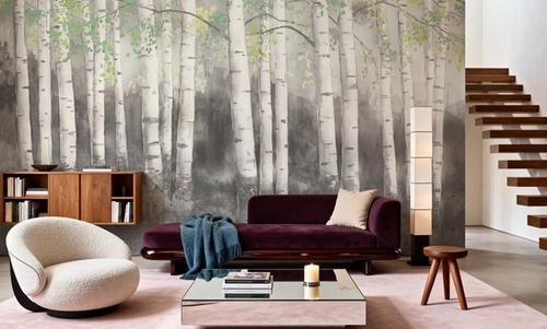 Soft Birches Charcoal