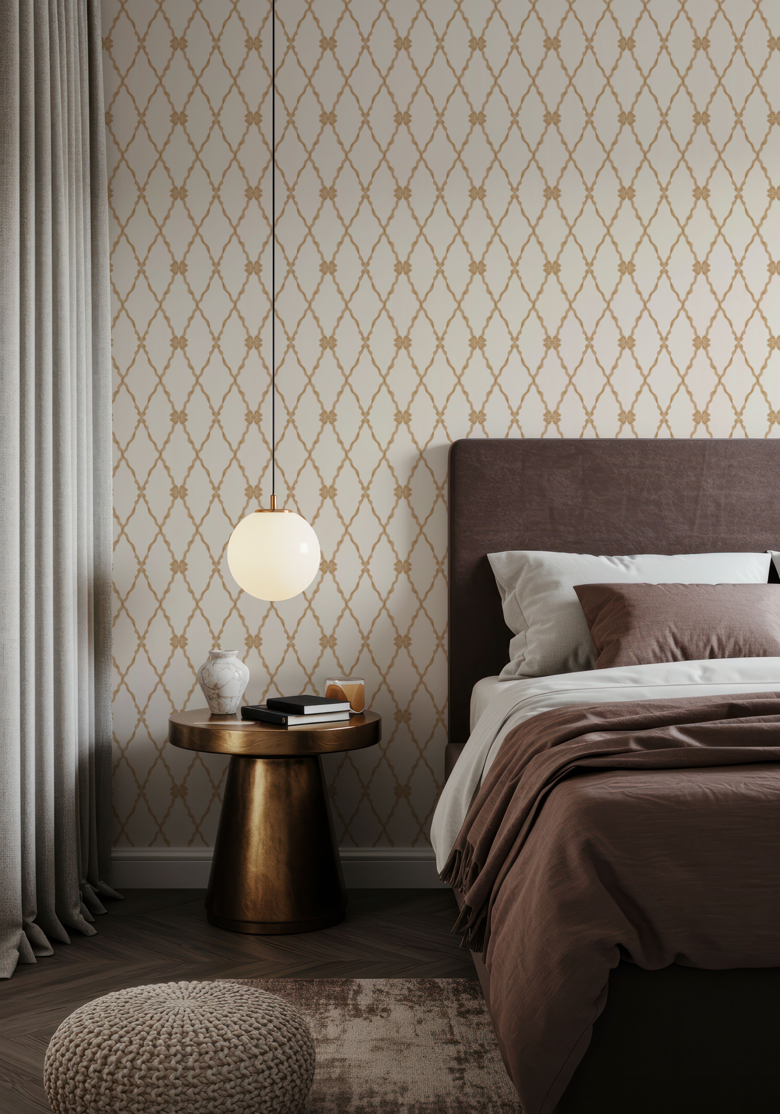 French Country Style Argyle, Beige