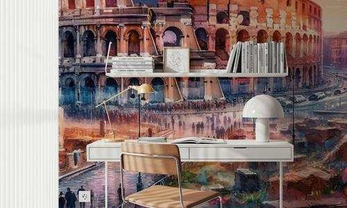 Watercolor Rome Colosseum
