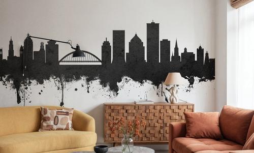Rochester New York Skyline Black & White