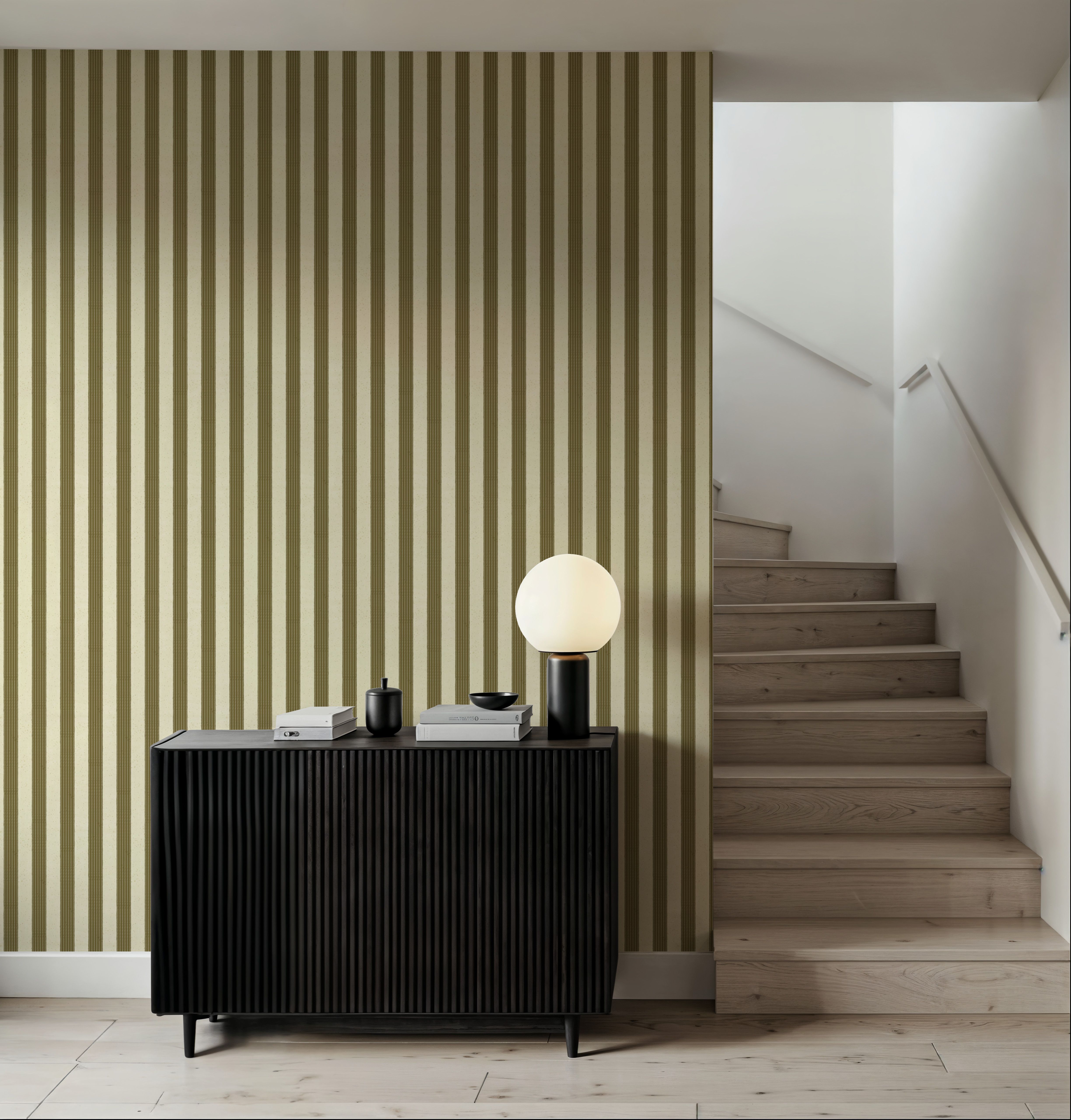 Ticking Awning Stripes, Khaki