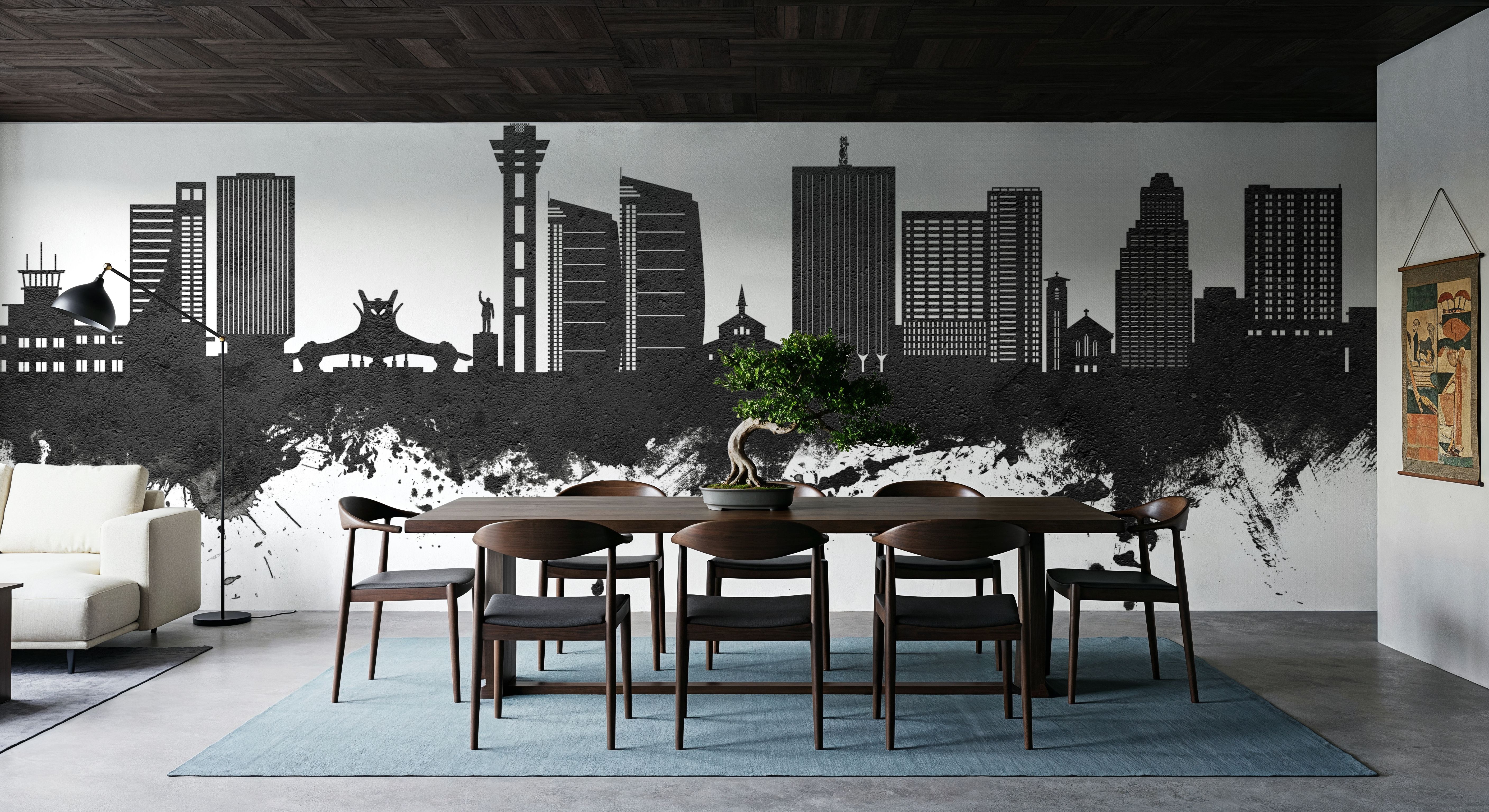 Kinshasa Skyline Black & White