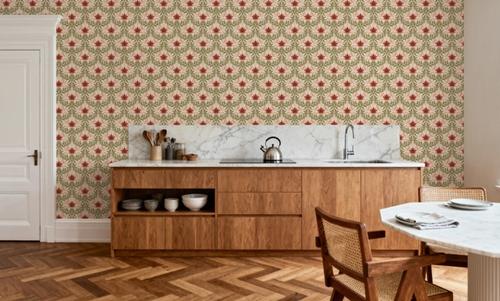Floral Damask & Bows, Coral