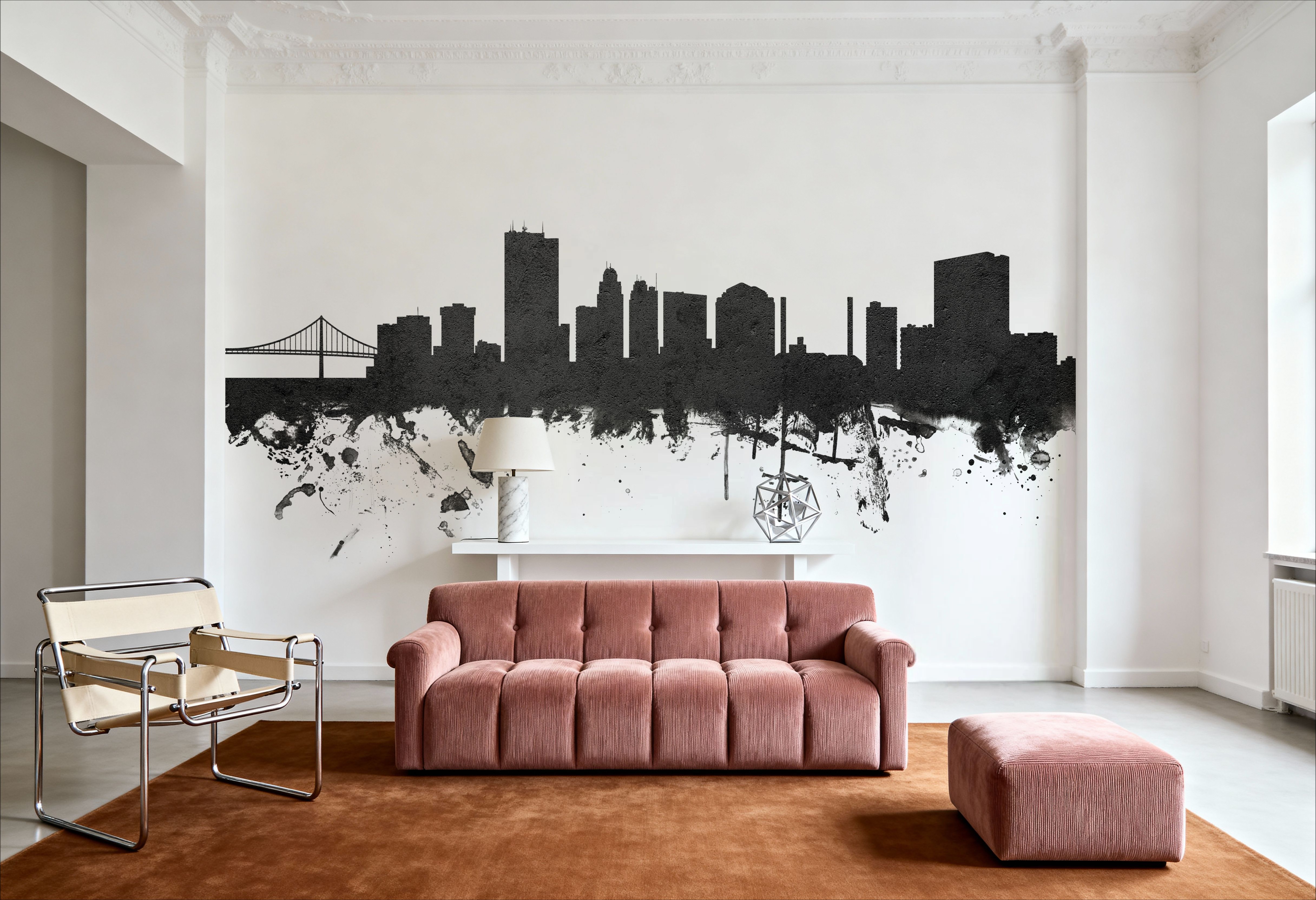 Toledo Ohio Skyline Black & White