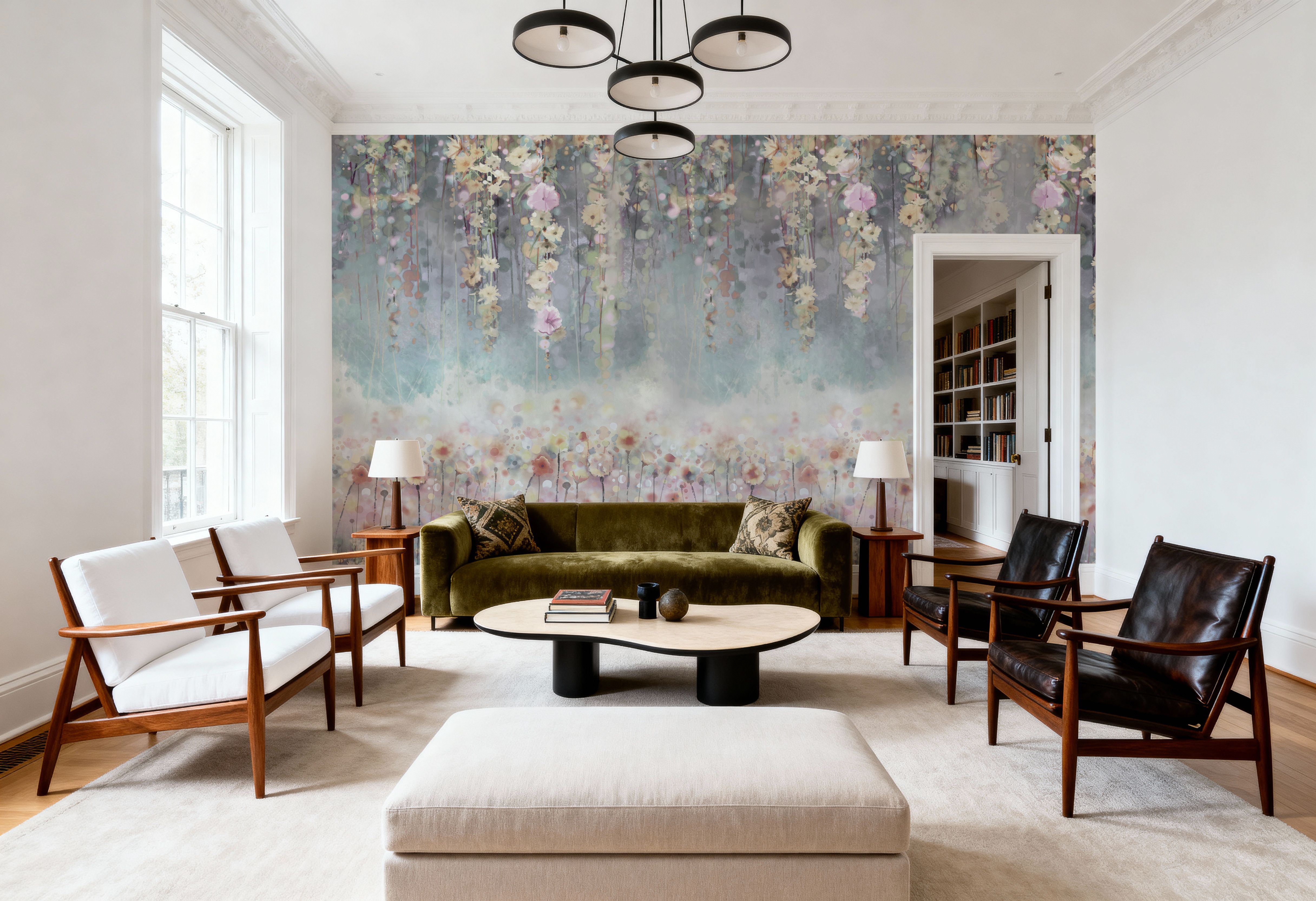 Wisteria Blue Green, Behang