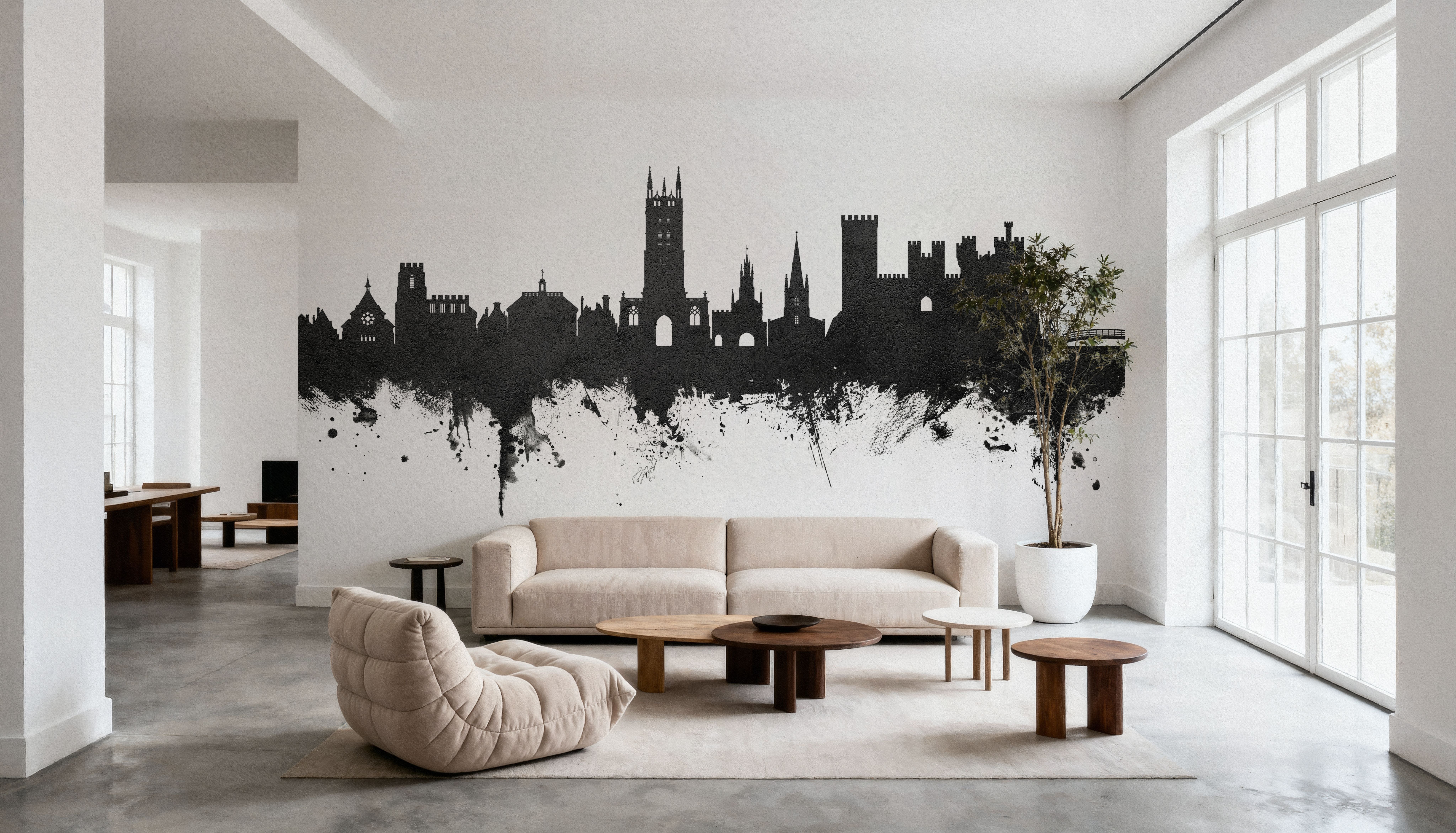 Warwick England Skyline Black & White