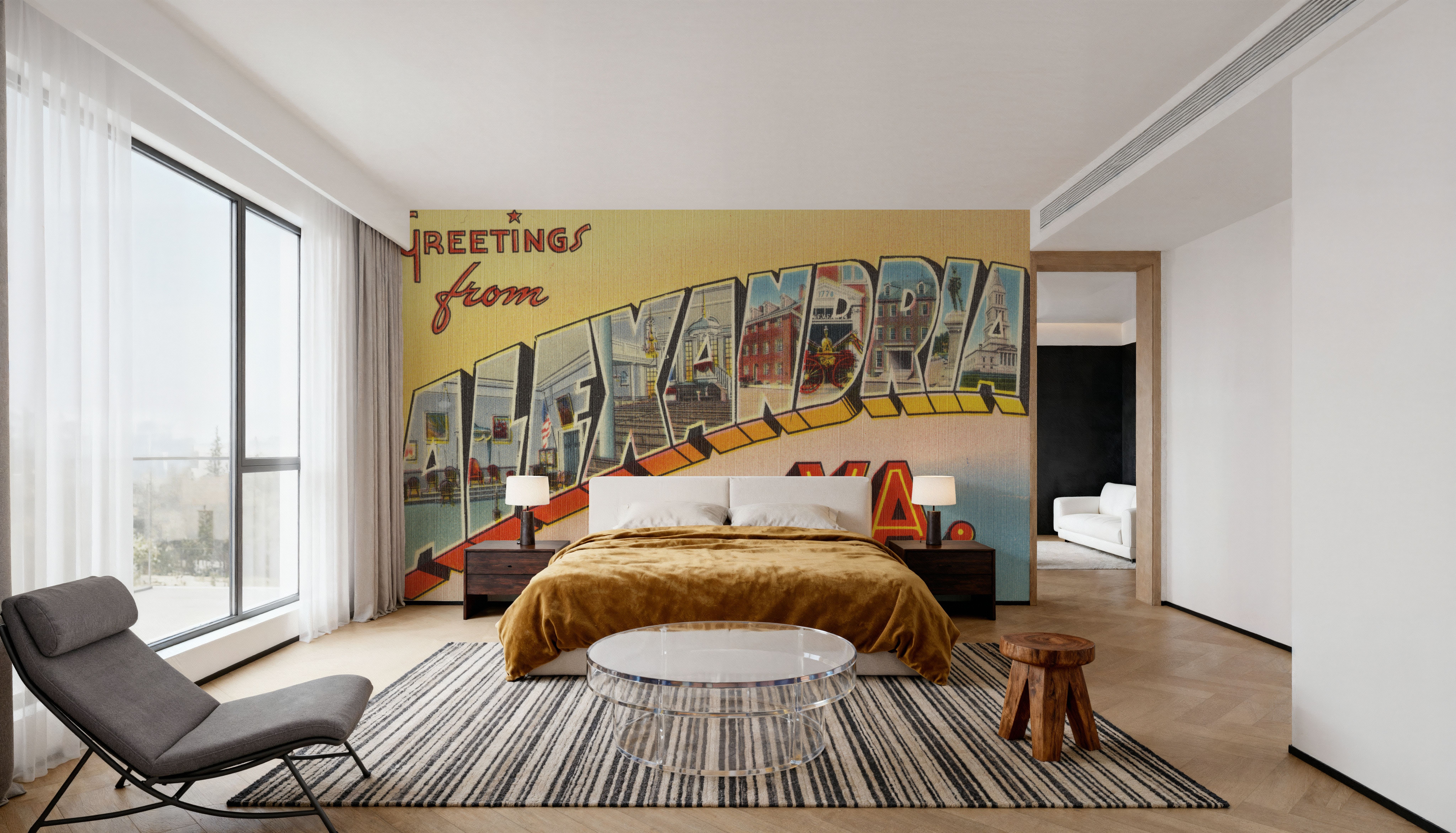 Greetings from Alexandria - Screenprint Postcard, Wallpaper