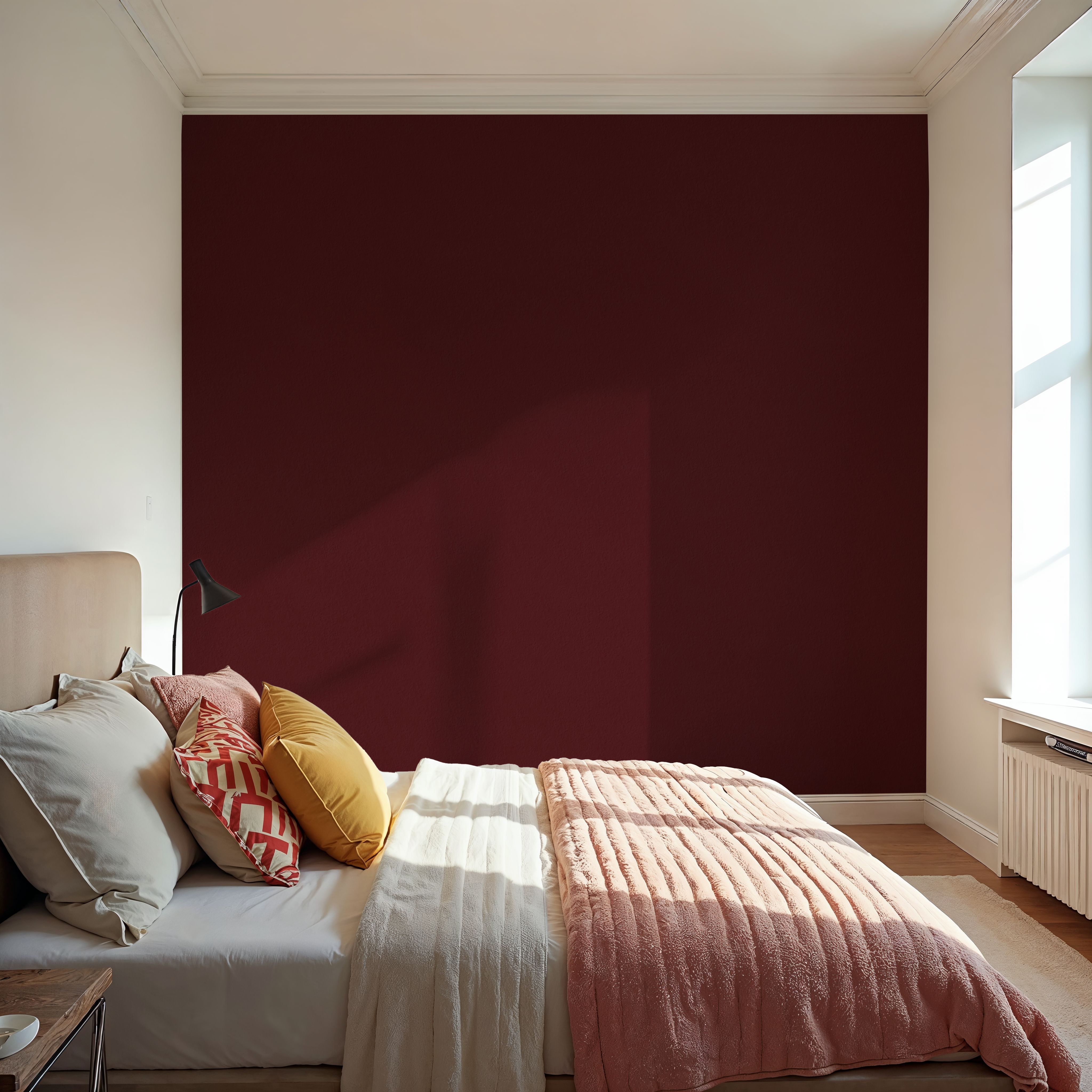 Faux Sand Stucco Finish, Burgundy