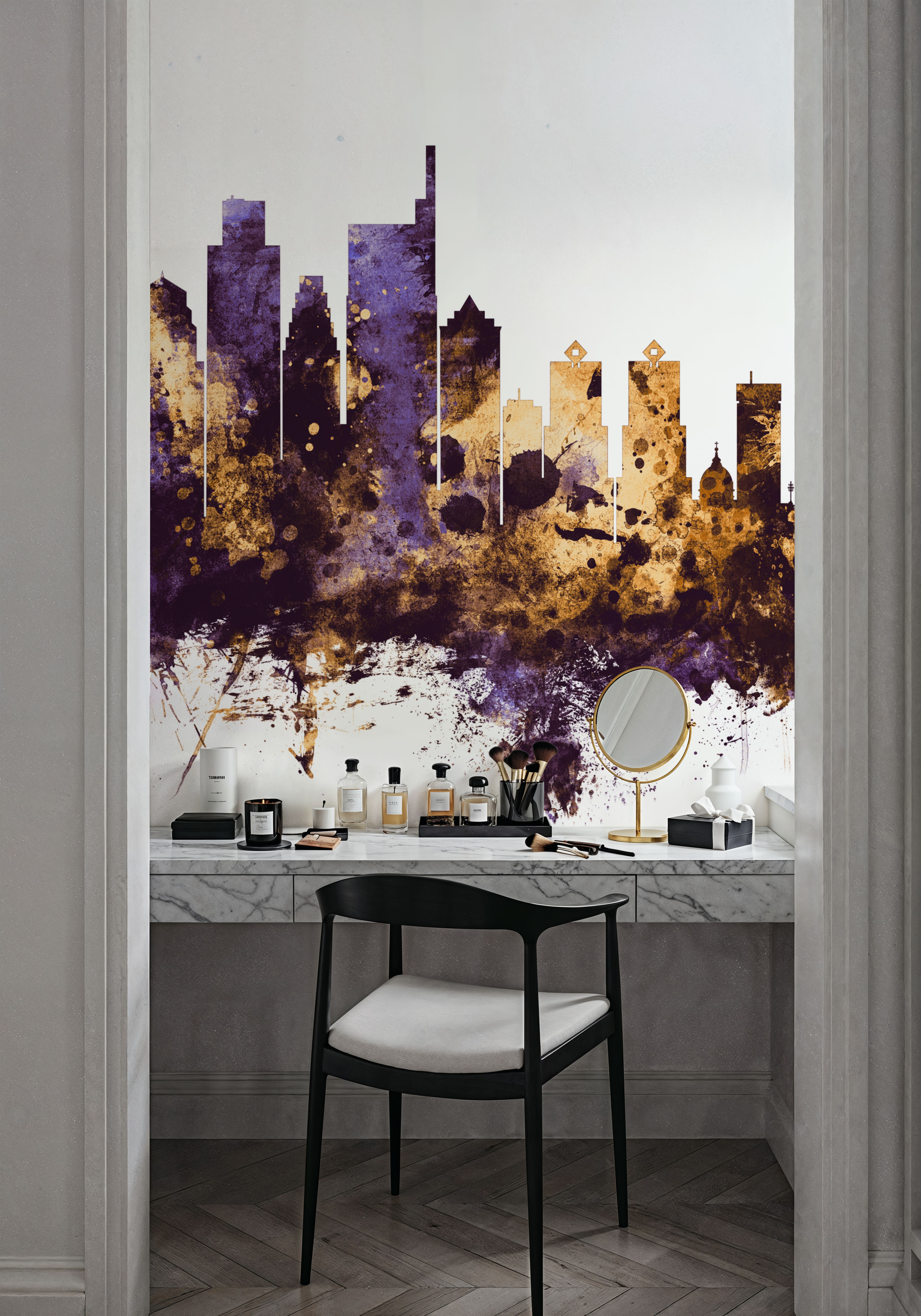 Philadelphia Skyline Purple & Gold