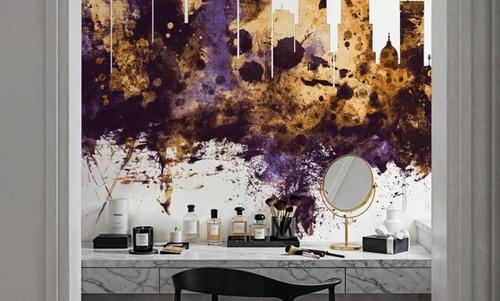 Philadelphia Skyline Purple & Gold