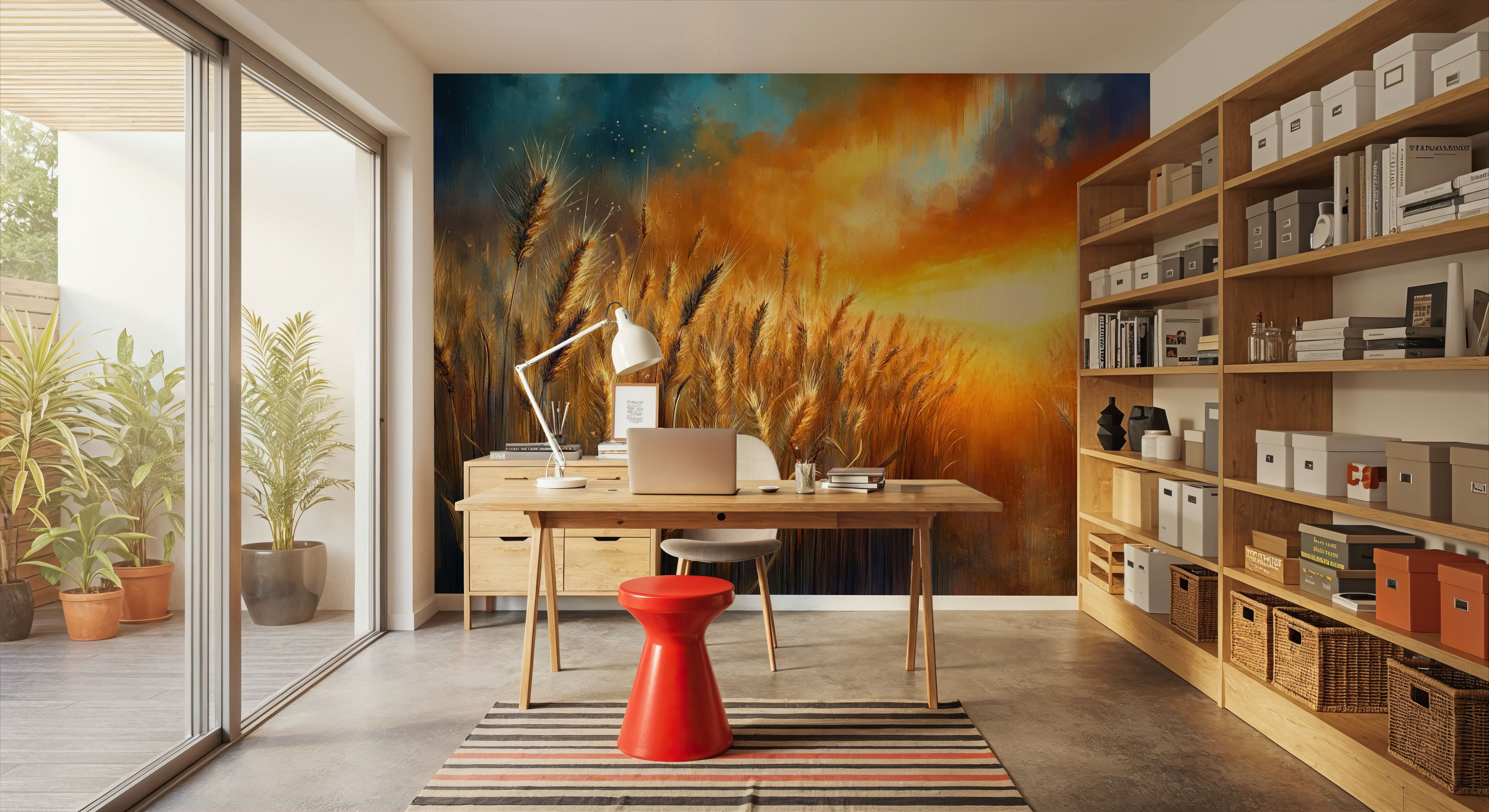 Wheat Field at a Radiant Sunset
