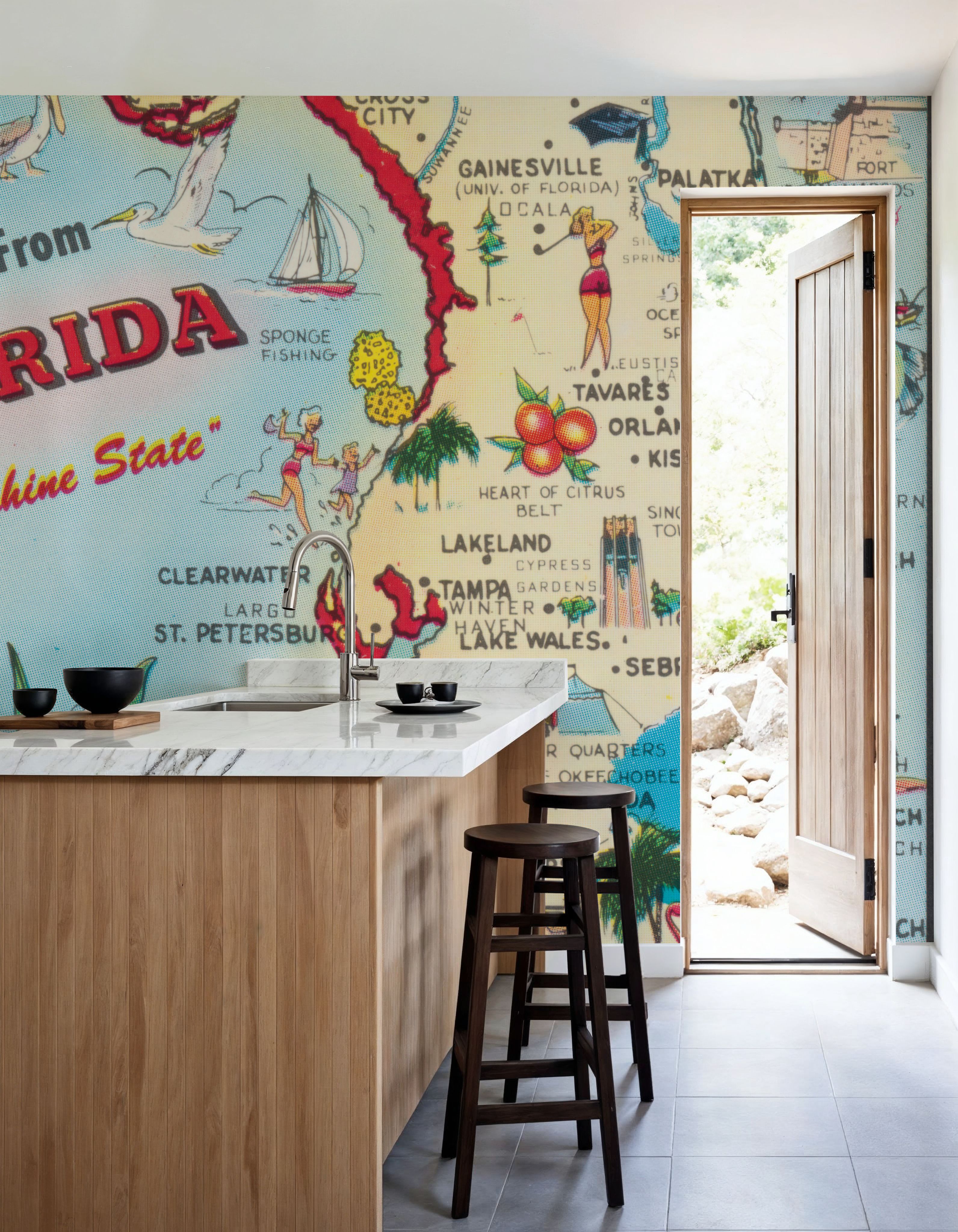 Vintage Florida Travel Map