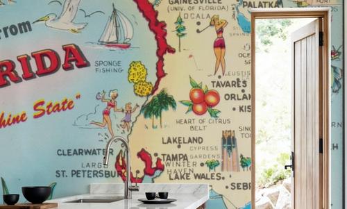Vintage Florida Travel Map