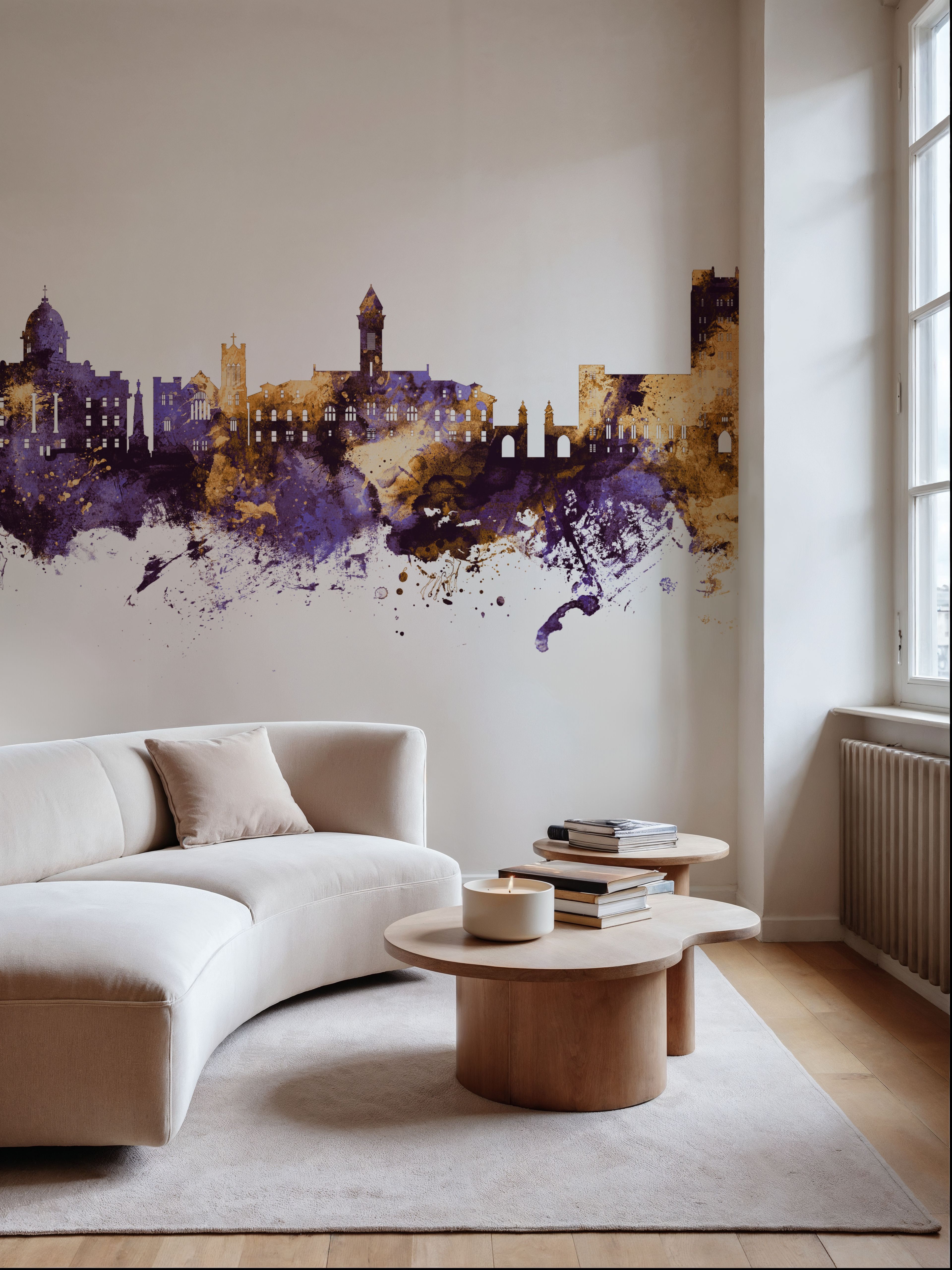 Bloomington Indiana Skyline Purple & Gold