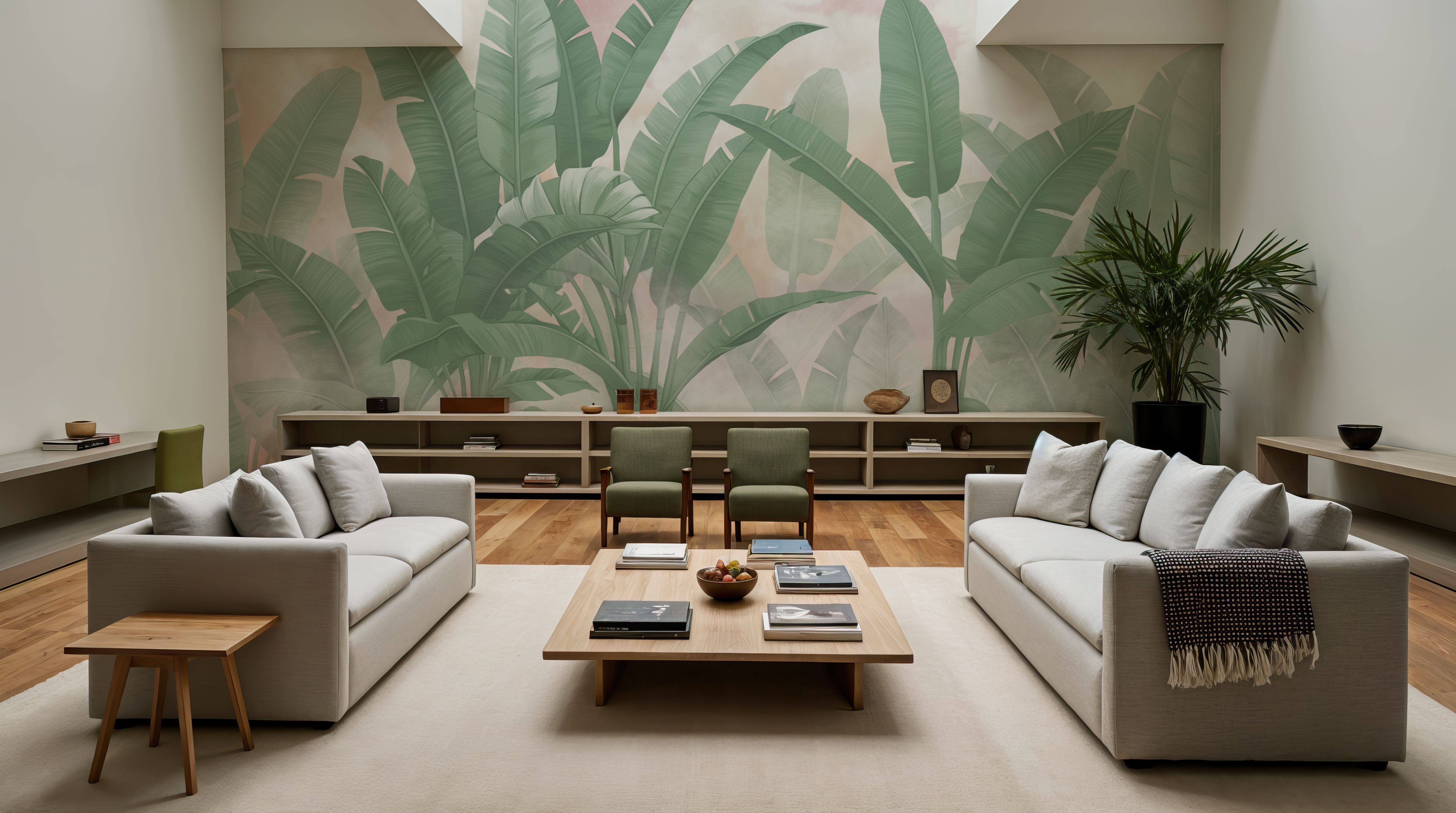 Banana Palms, Sunset, Wallpaper