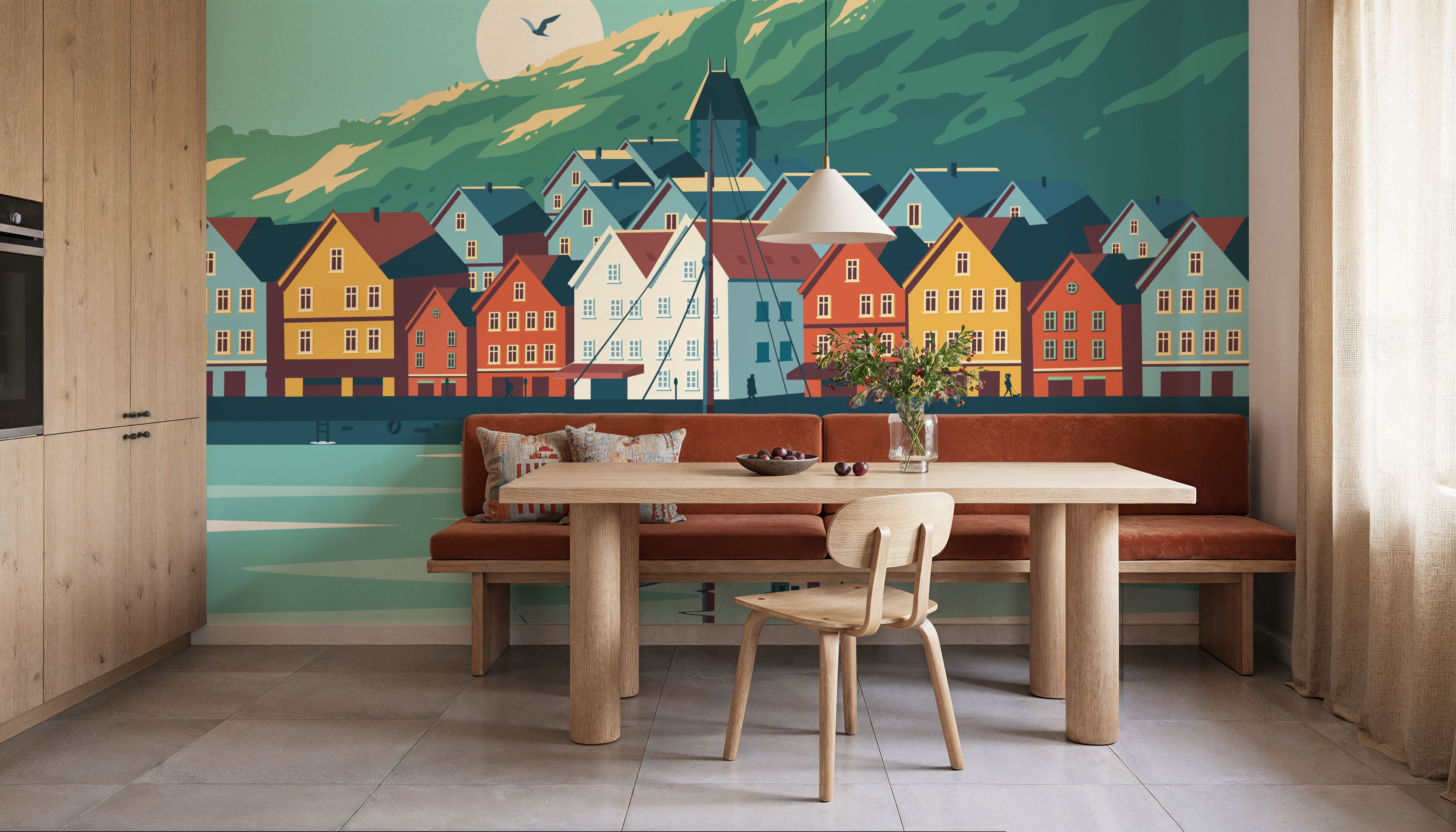 Travel Bergen, Behang